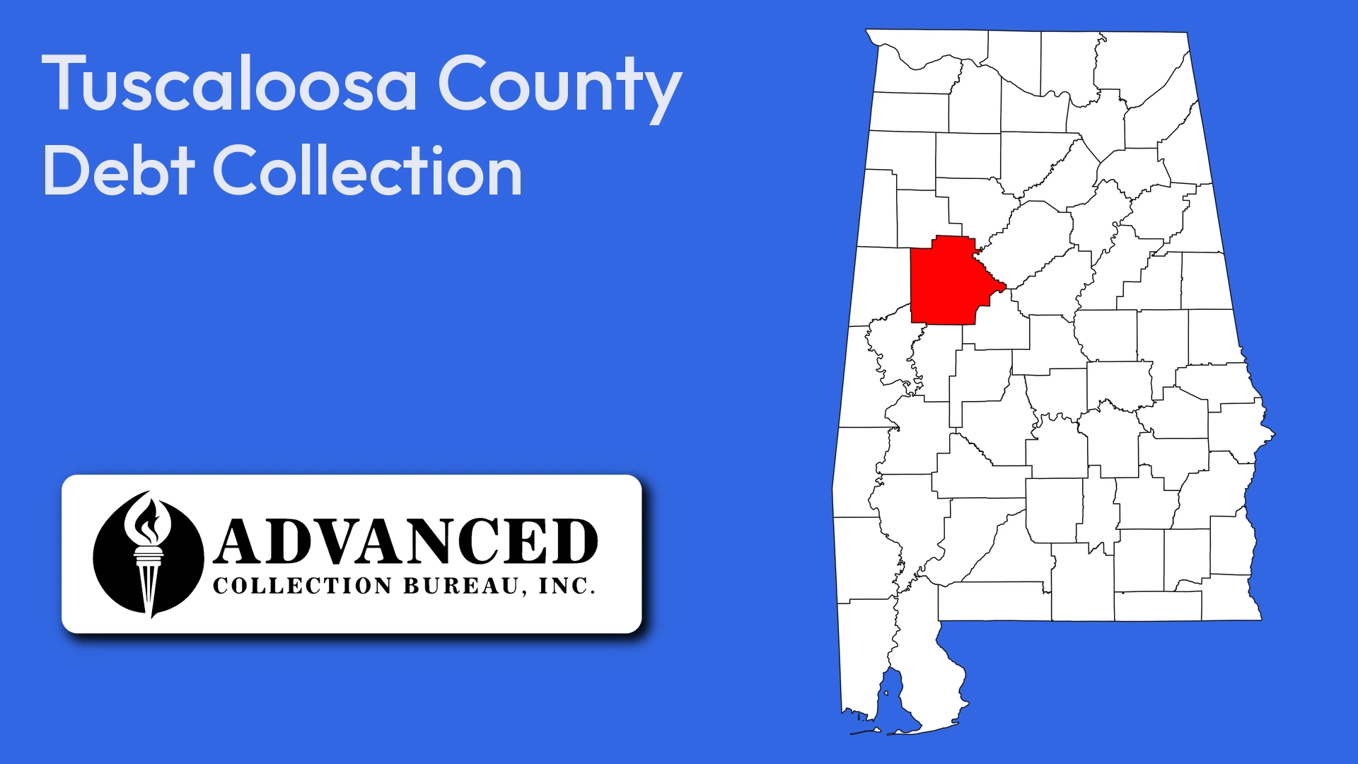 Map of Alabama highlighting Tuscaloosa County