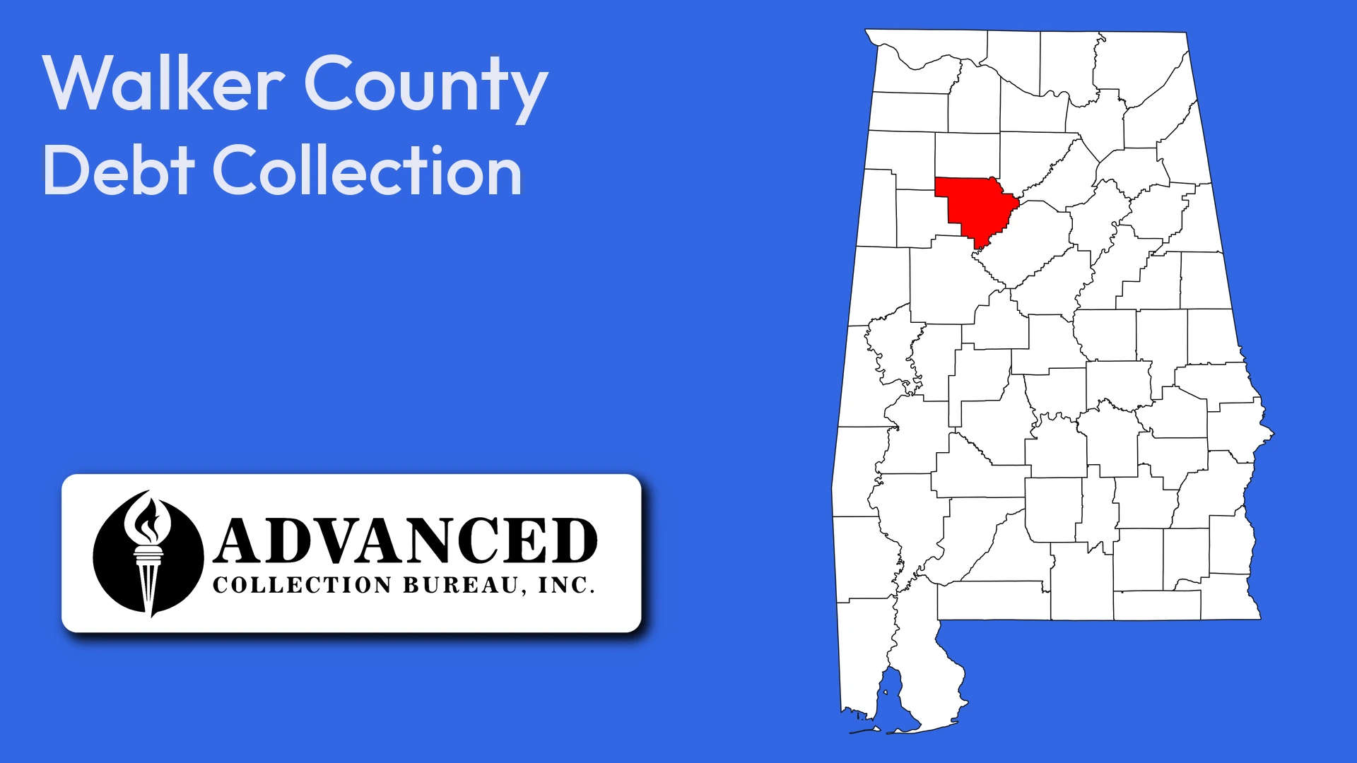Map of Alabama highlighting Walker County
