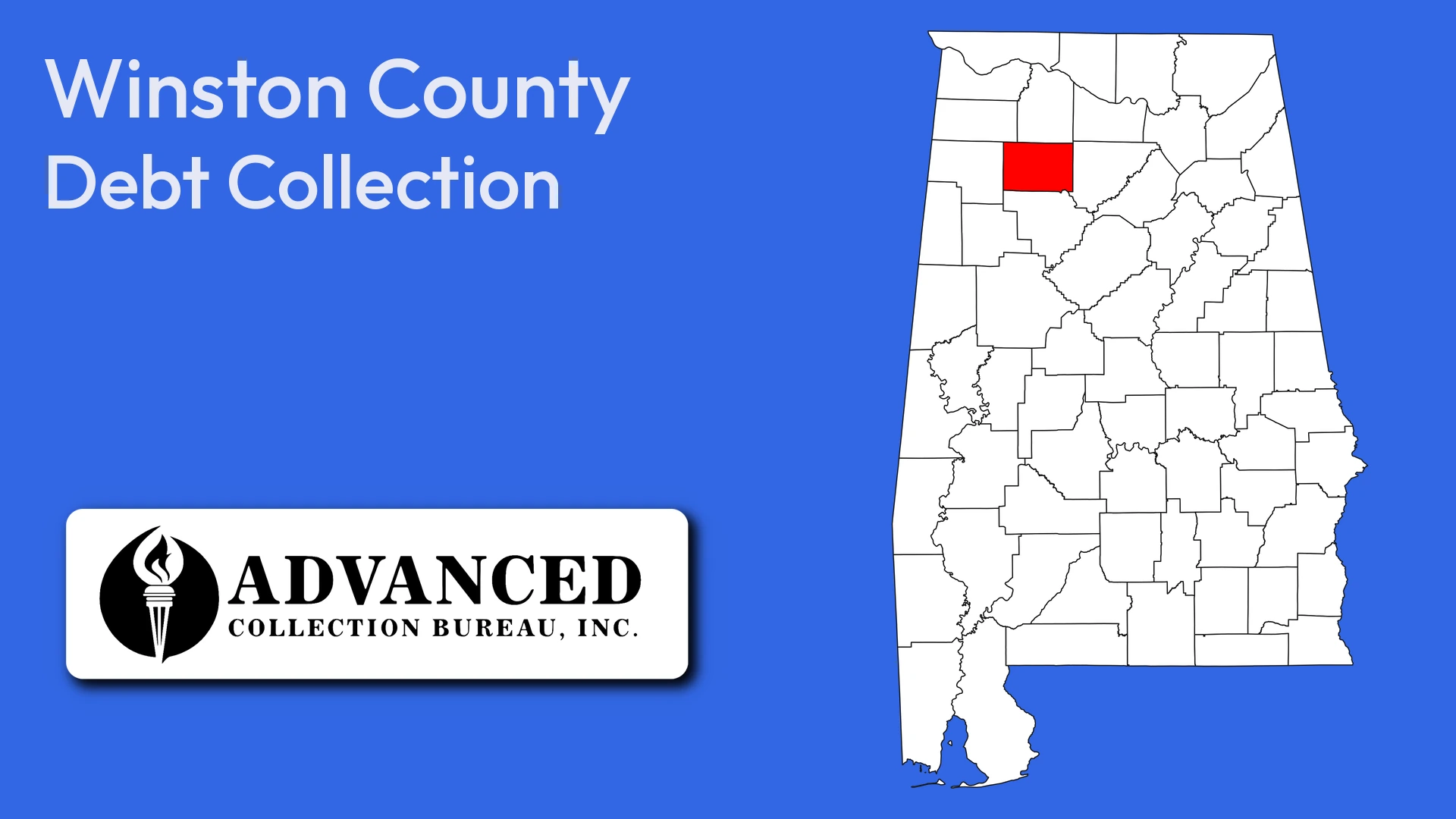 Map of Alabama highlighting Winston County