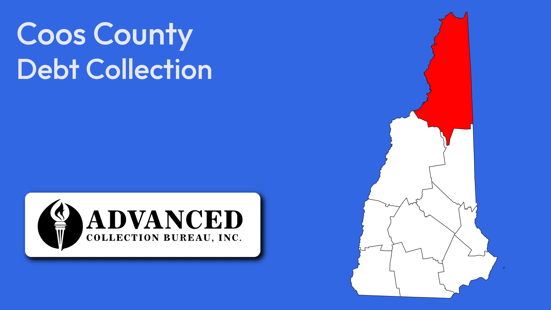 Map of New Hampshire highlighting Coos County