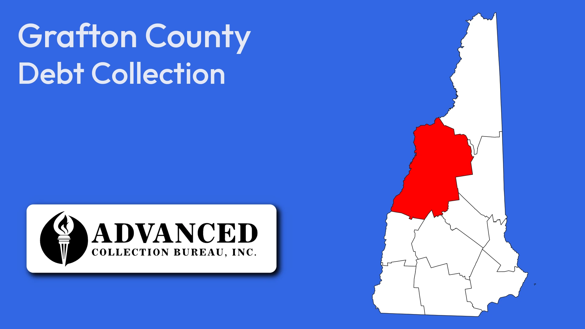 Map of New Hampshire highlighting Grafton County