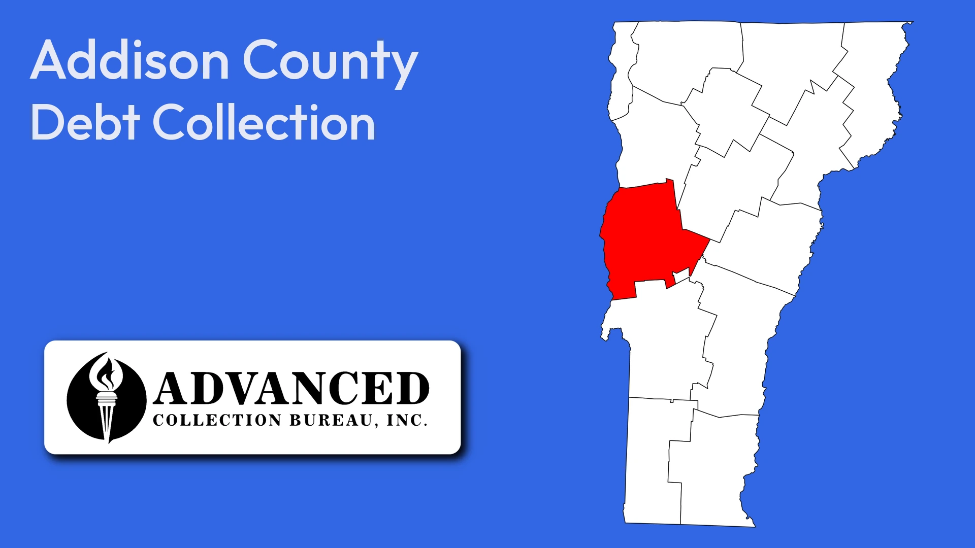 Map of Vermont highlighting Addison County