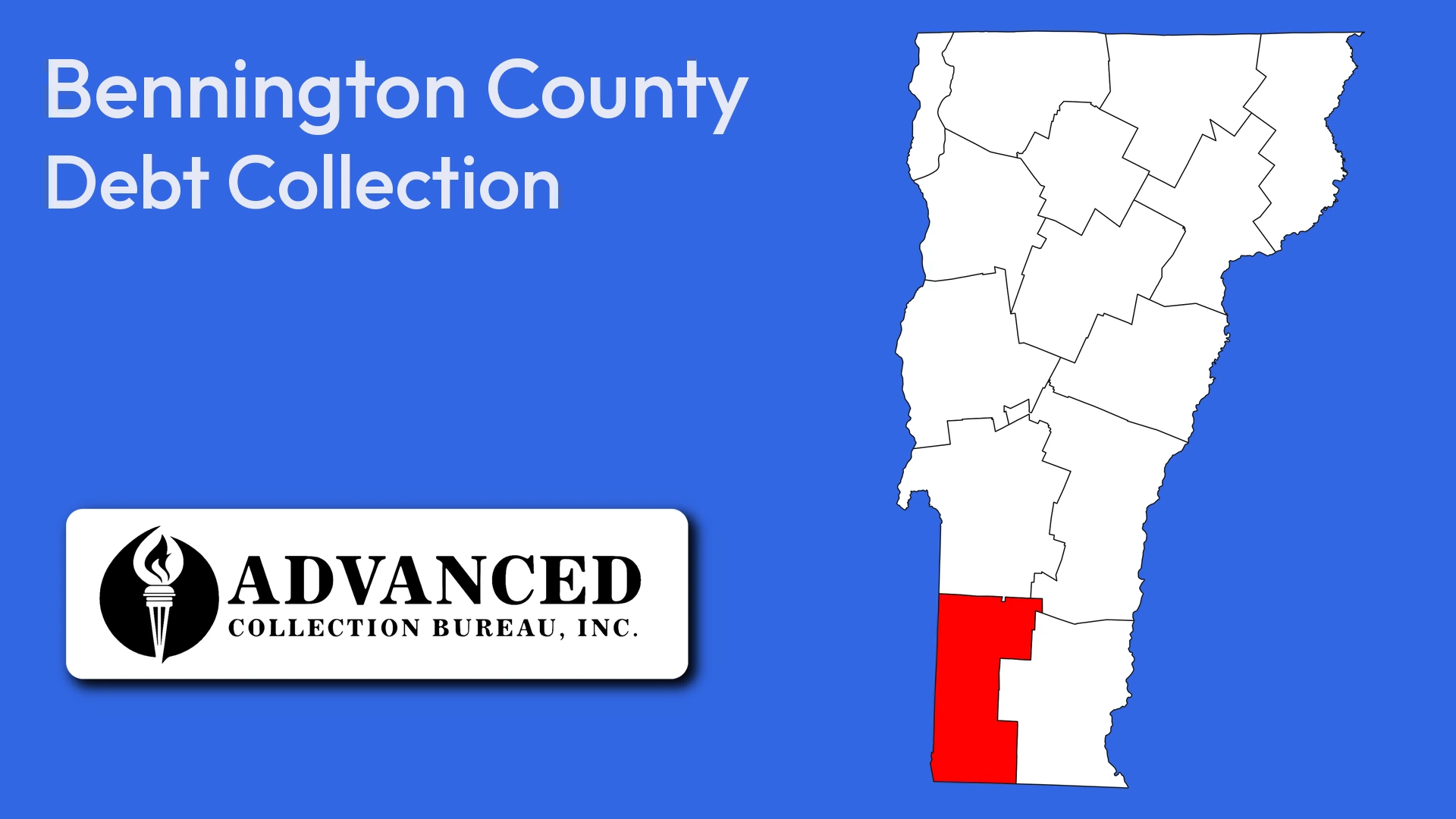 Map of Vermont highlighting Bennington County