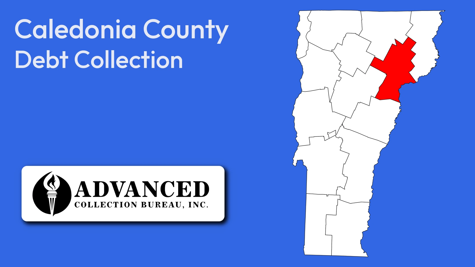 Map of Vermont highlighting Caledonia County