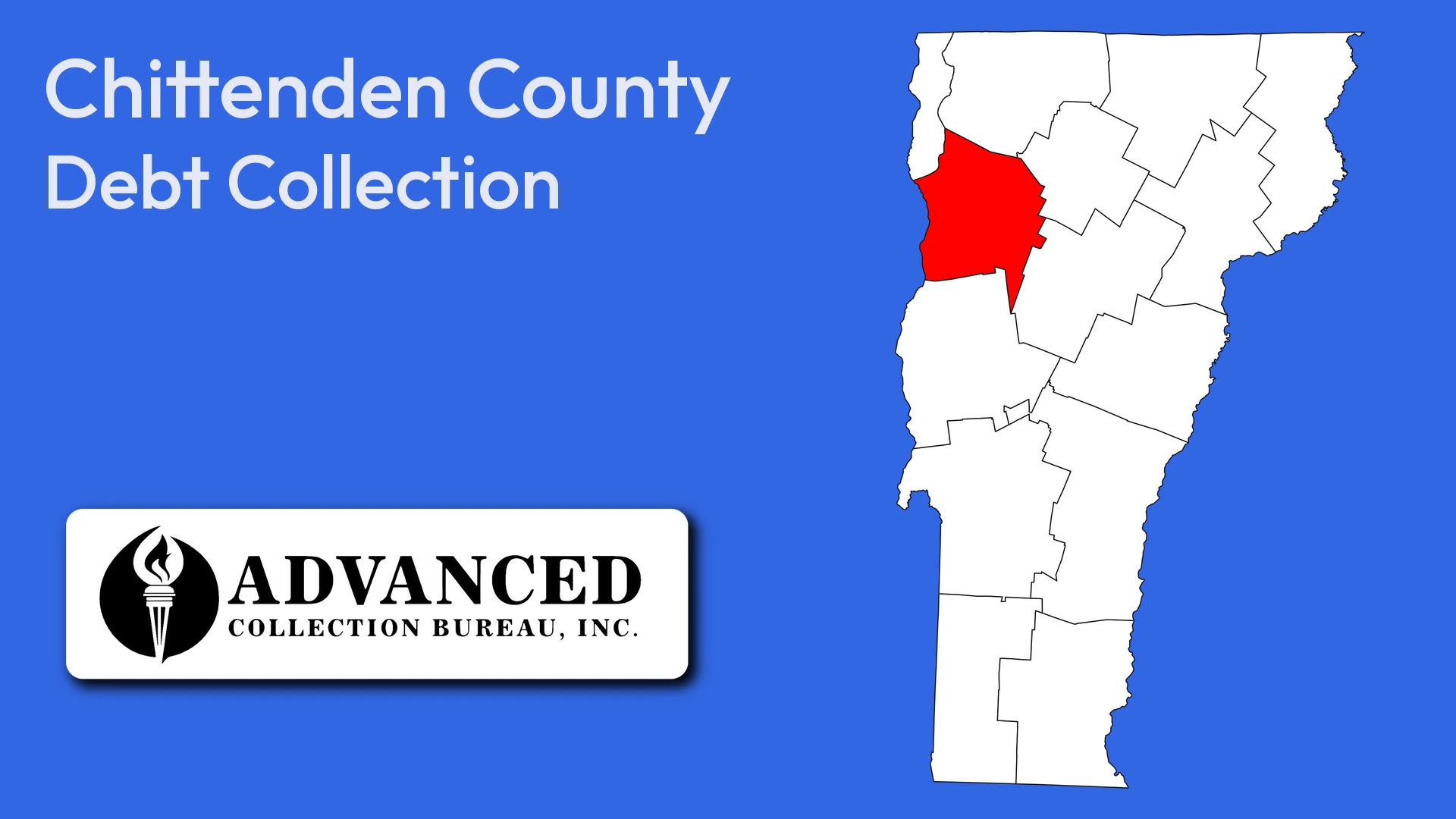 Map of Vermont highlighting Chittenden County