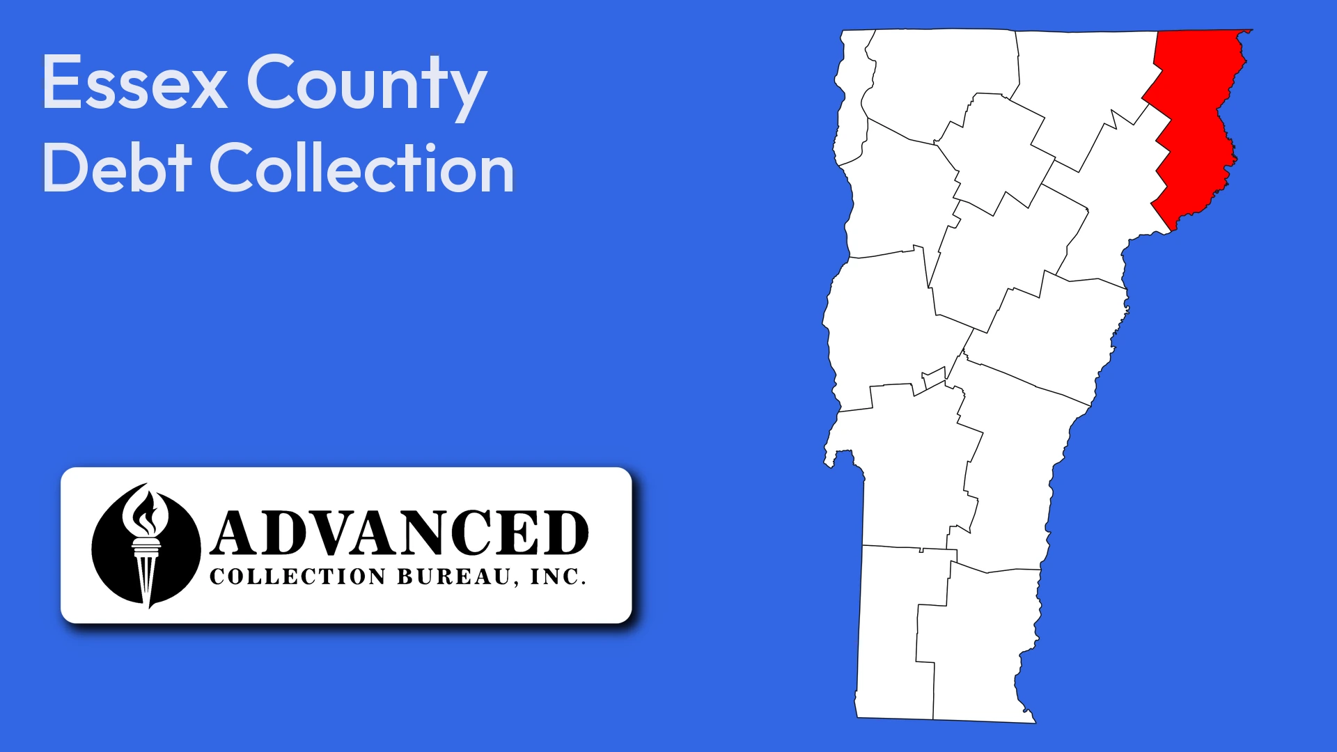 Map of Vermont highlighting Essex County