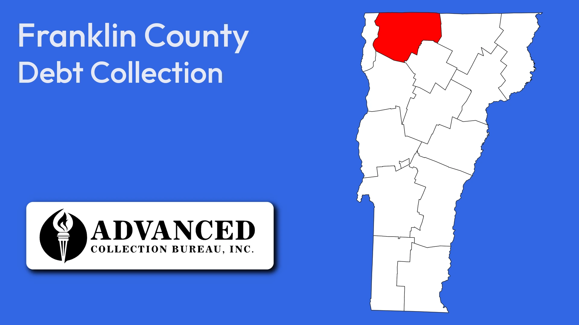 Map of Vermont highlighting Franklin County