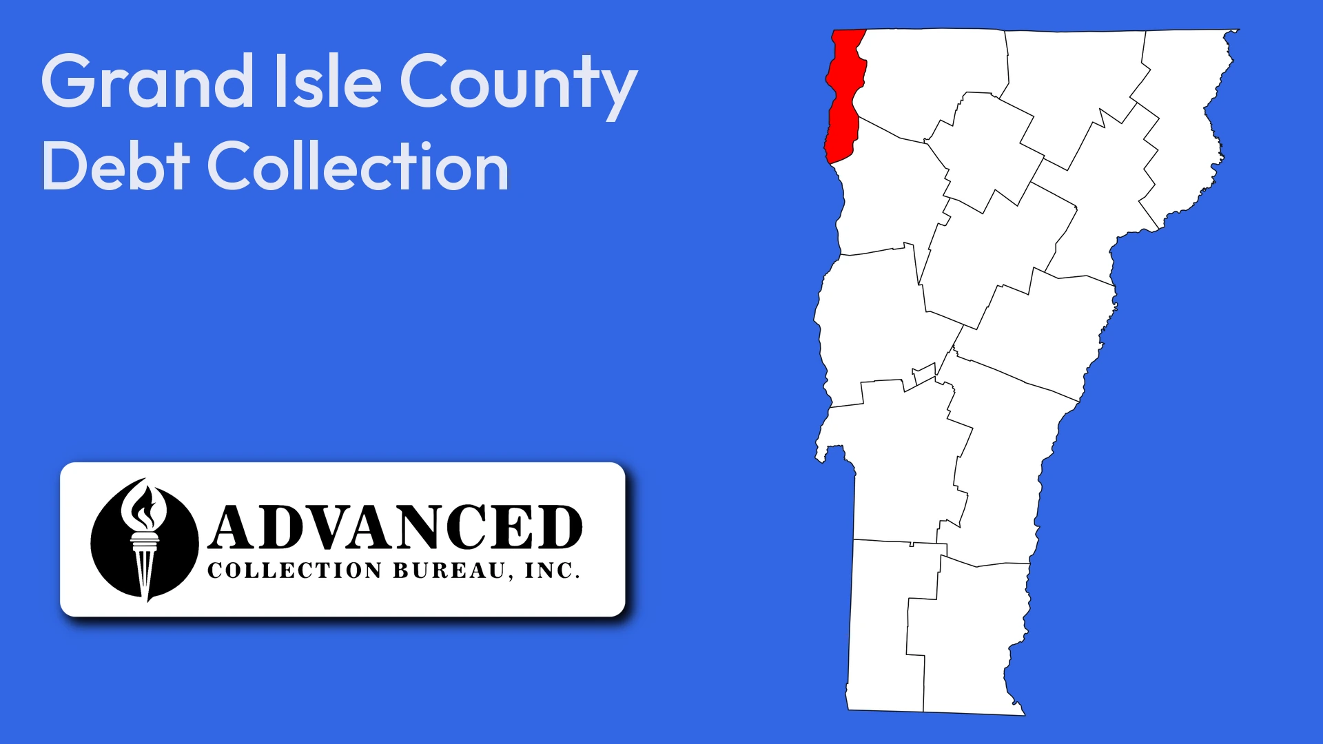 Map of Vermont highlighting Grand Isle County