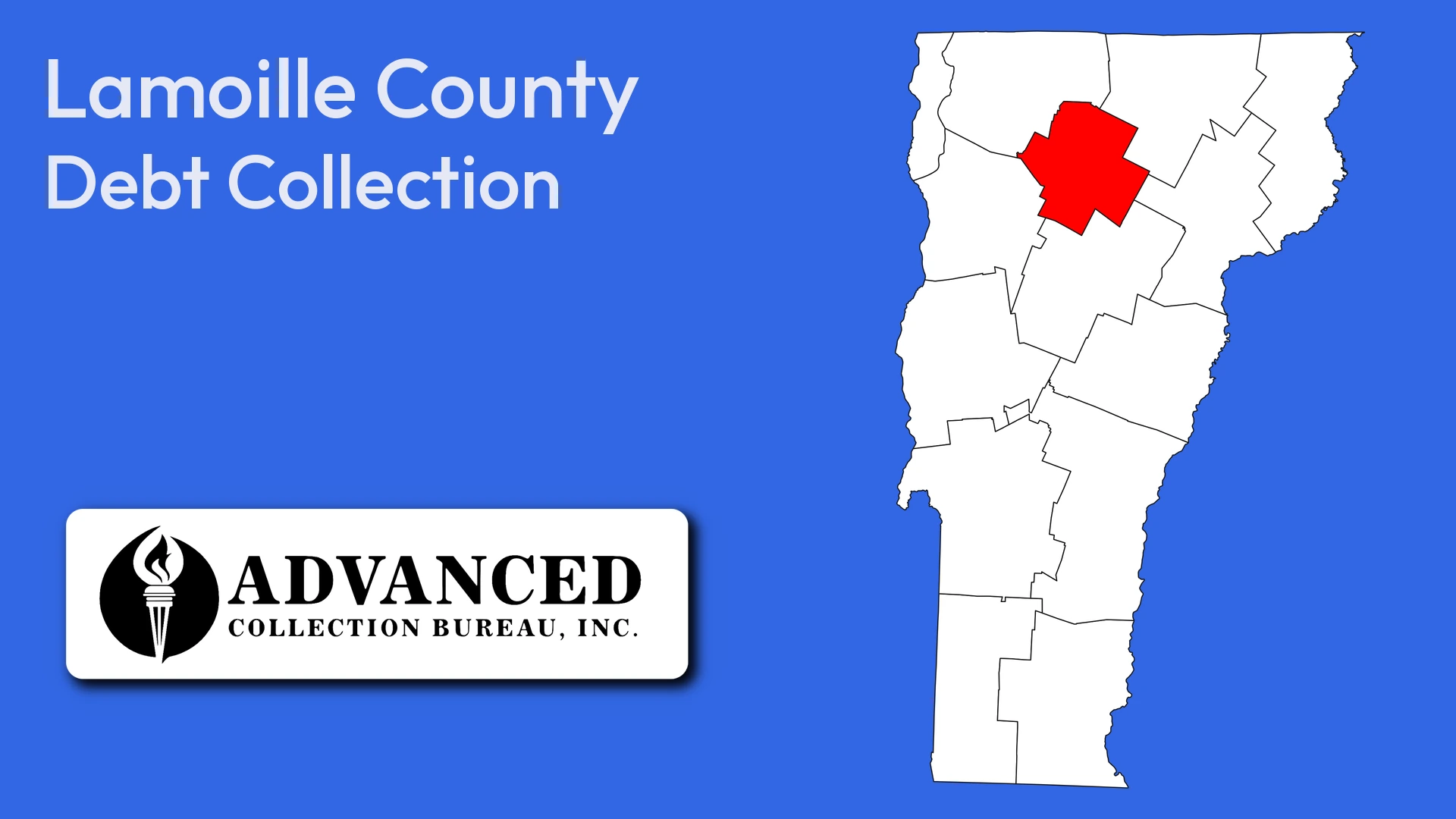 Map of Vermont highlighting Lamoille County