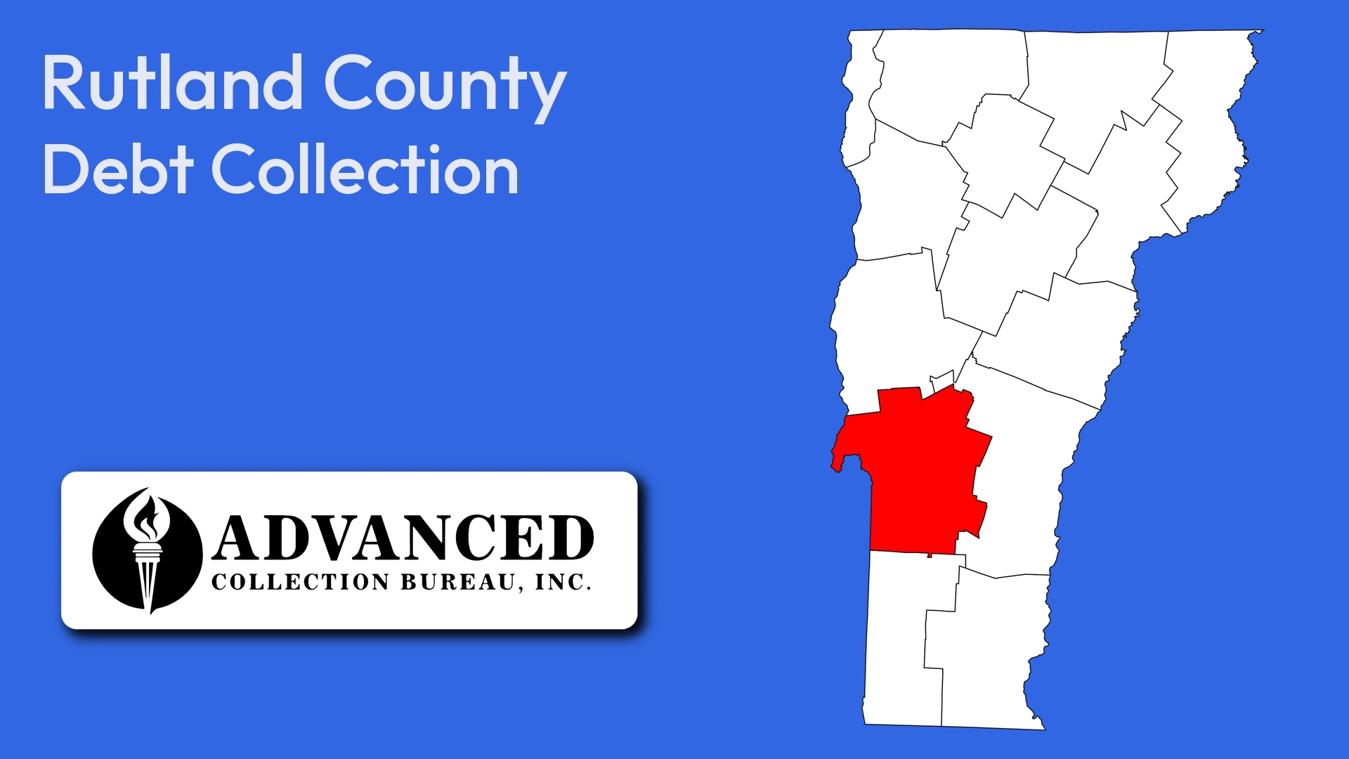 Map of Vermont highlighting Rutland County