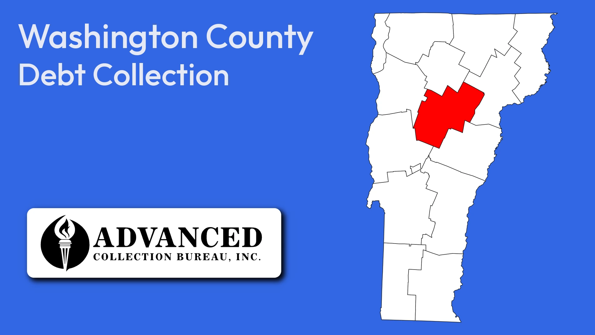 Map of Vermont highlighting Washington County
