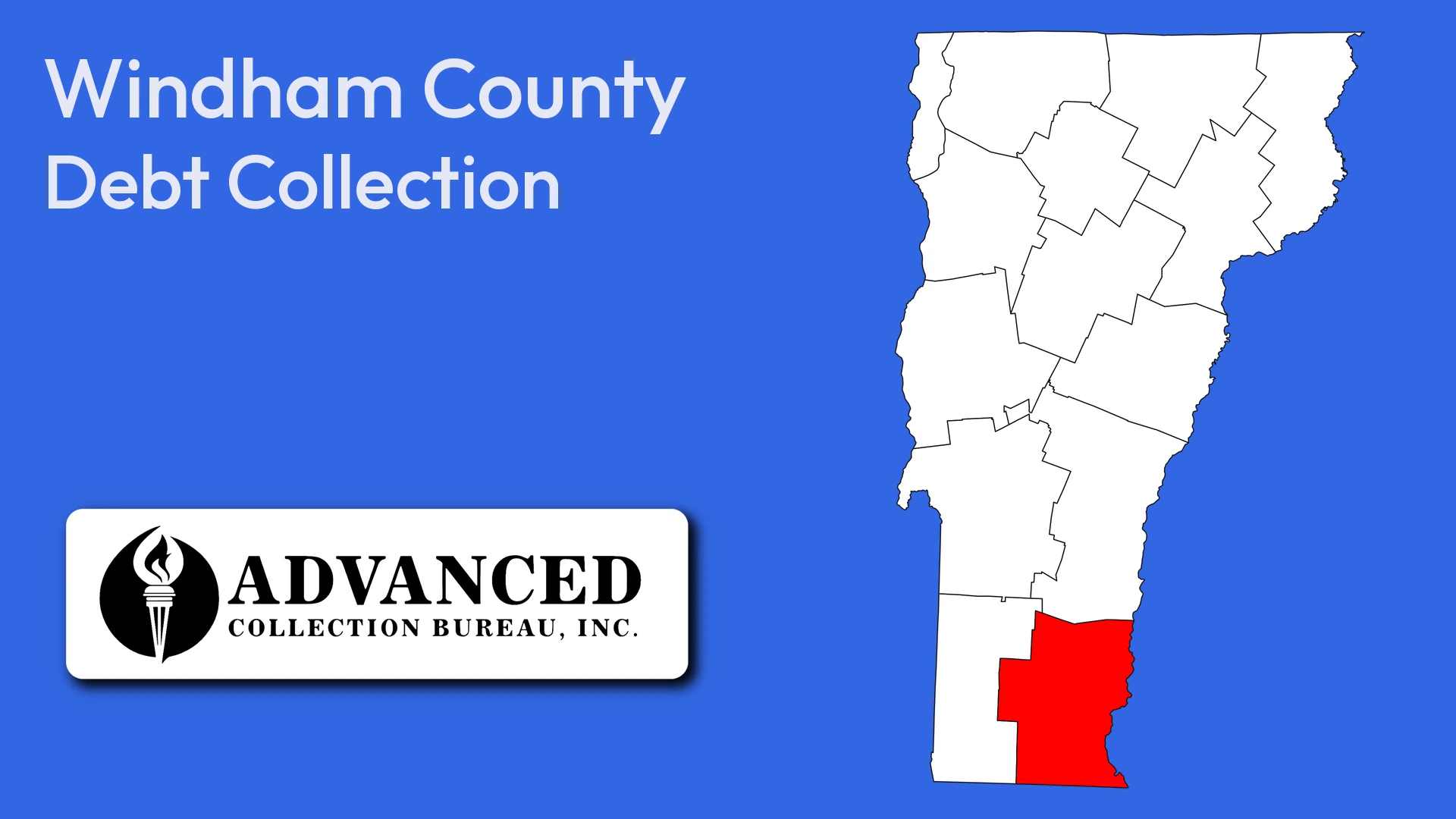 Map of Vermont highlighting Windham County
