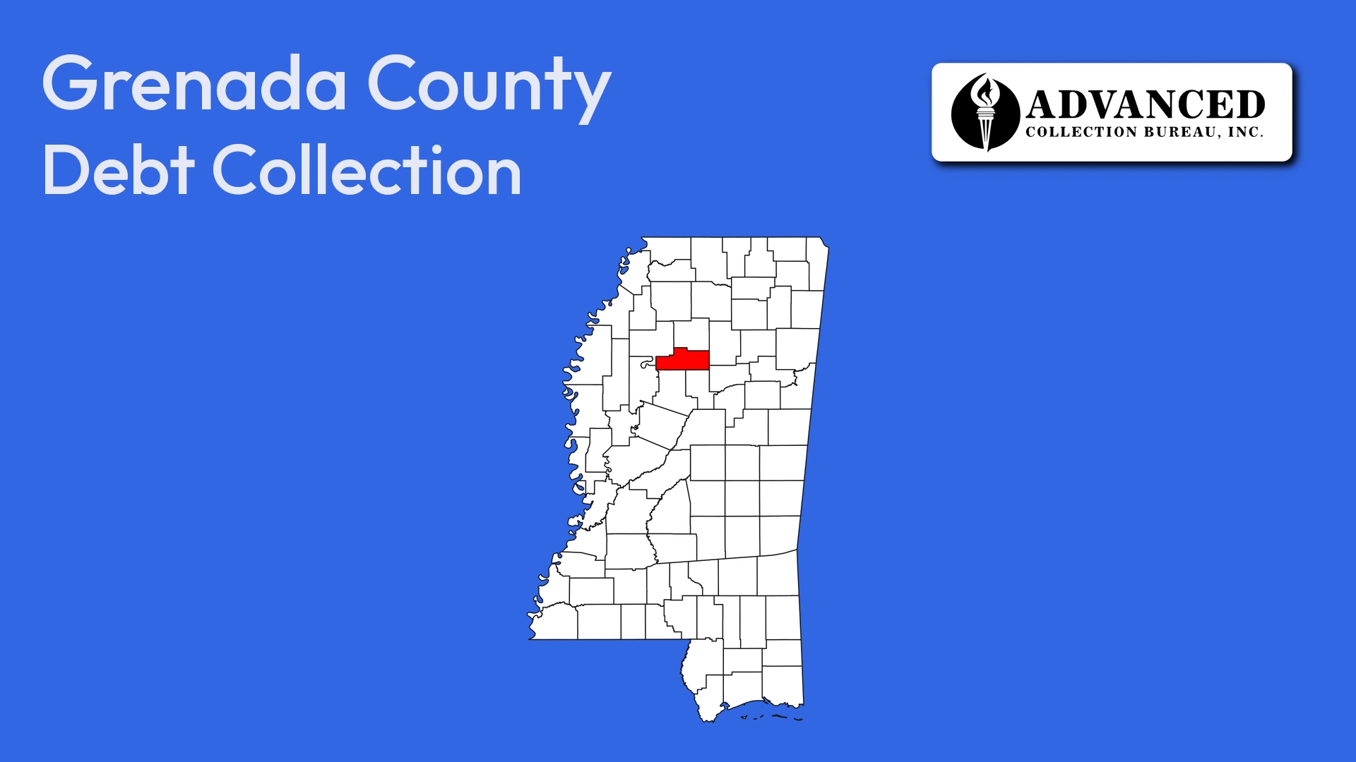 Map of Mississippi highlighting Grenada County