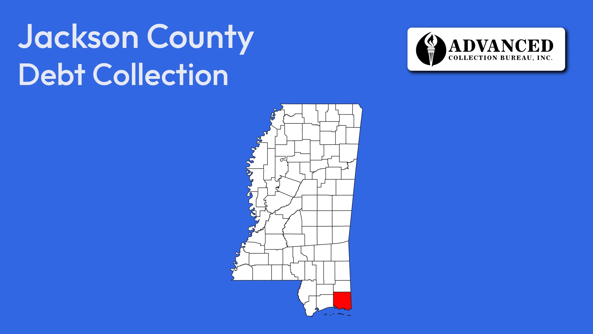 Map of Mississippi highlighting Jackson County