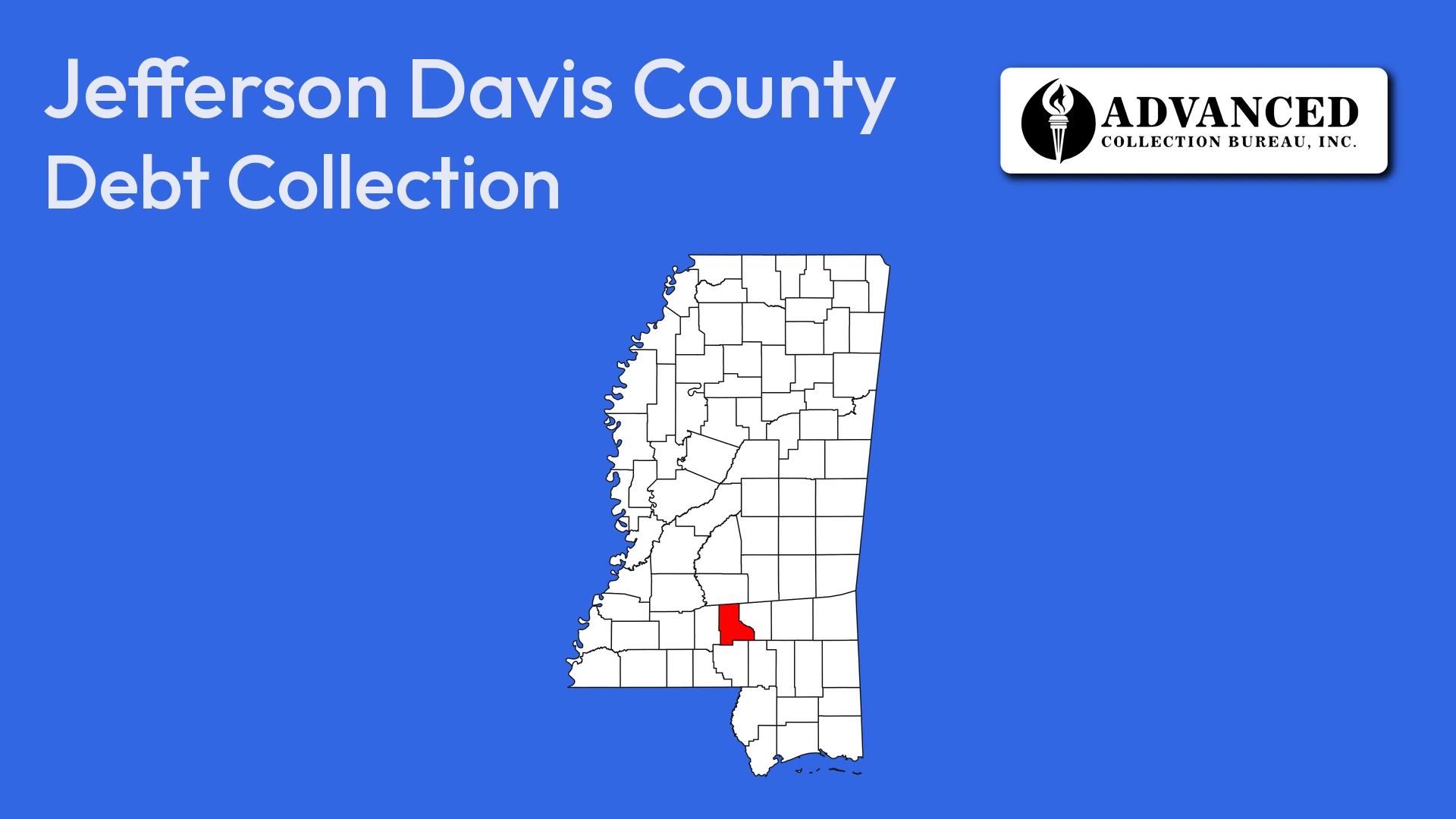 Map of Mississippi highlighting Jefferson Davis County