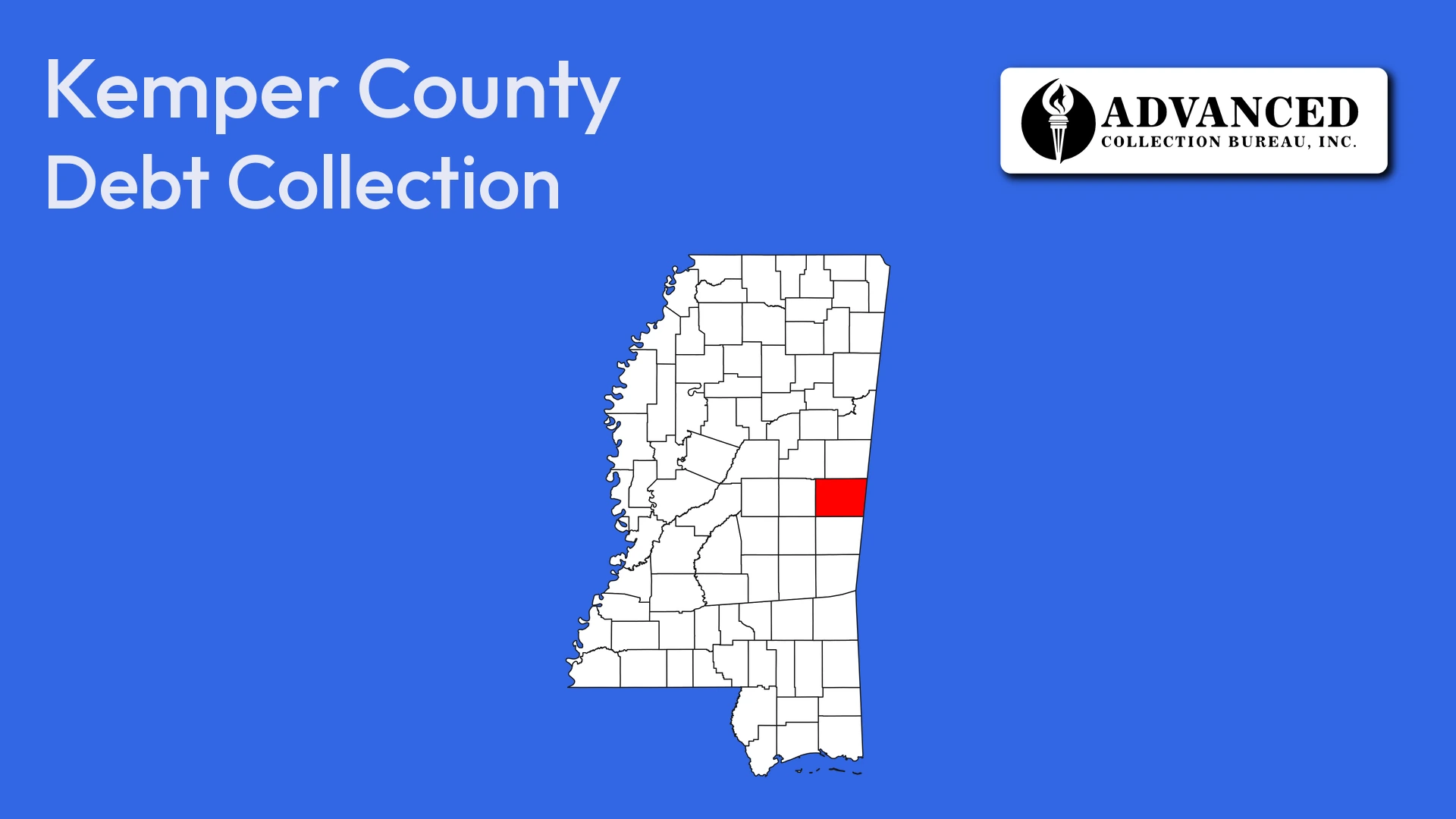 Map of Mississippi highlighting Kemper County