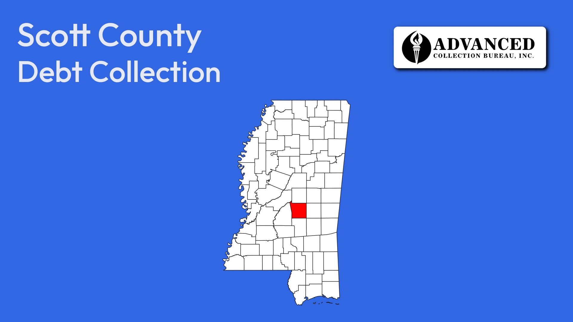 Map of Mississippi highlighting Scott County