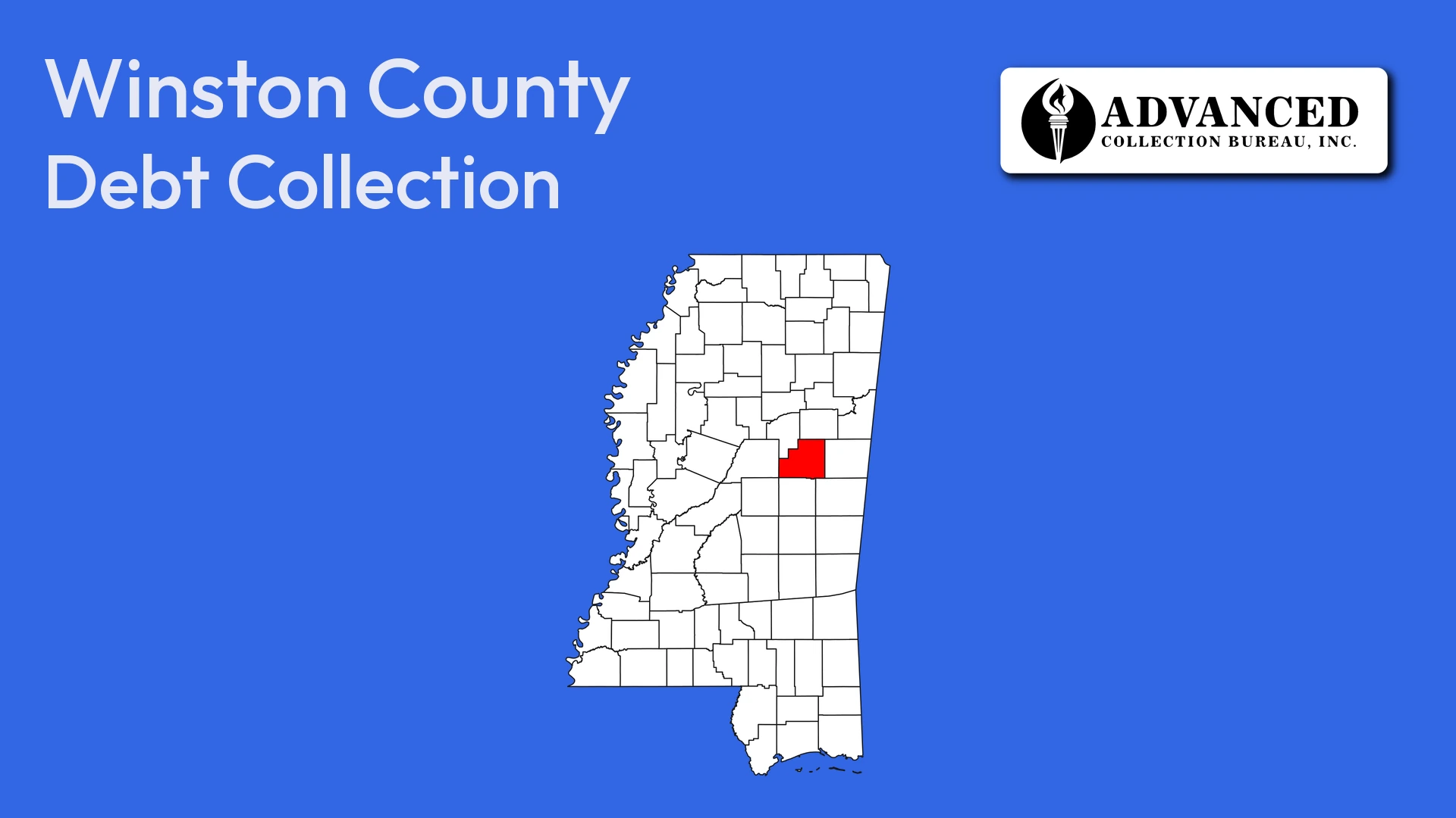 Map of Mississippi highlighting Winston County