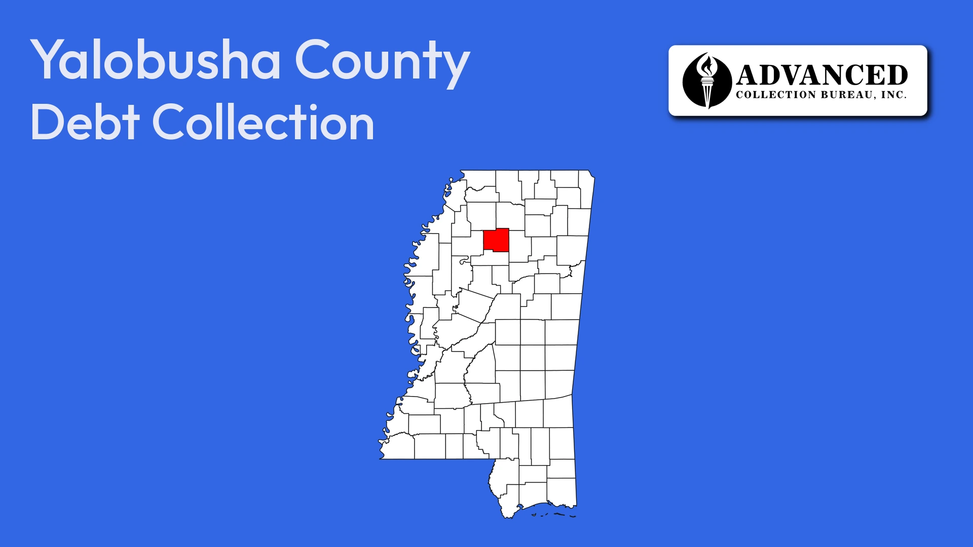 Map of Mississippi highlighting Yalobusha County