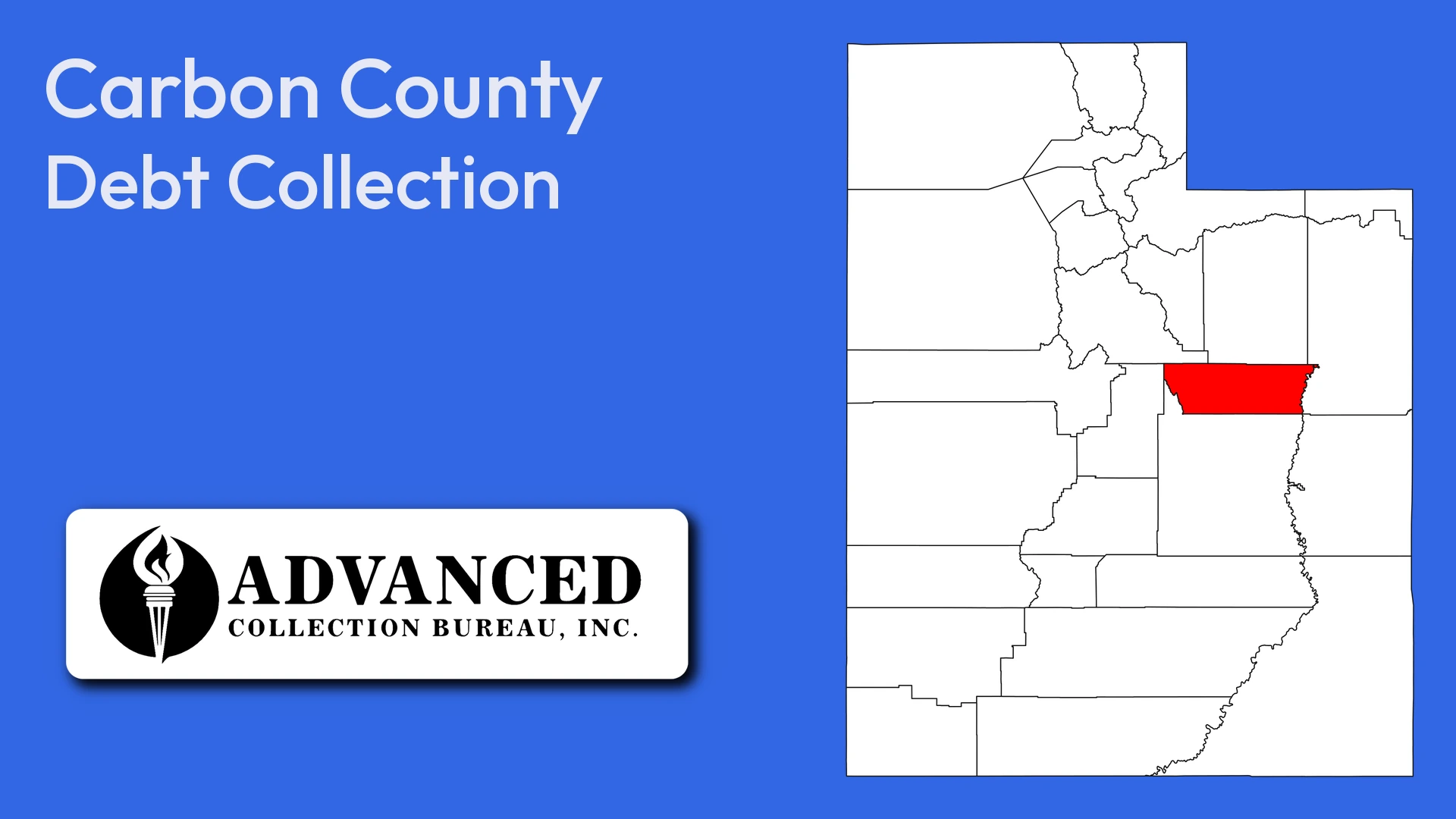 Map of Utah highlighting Carbon County