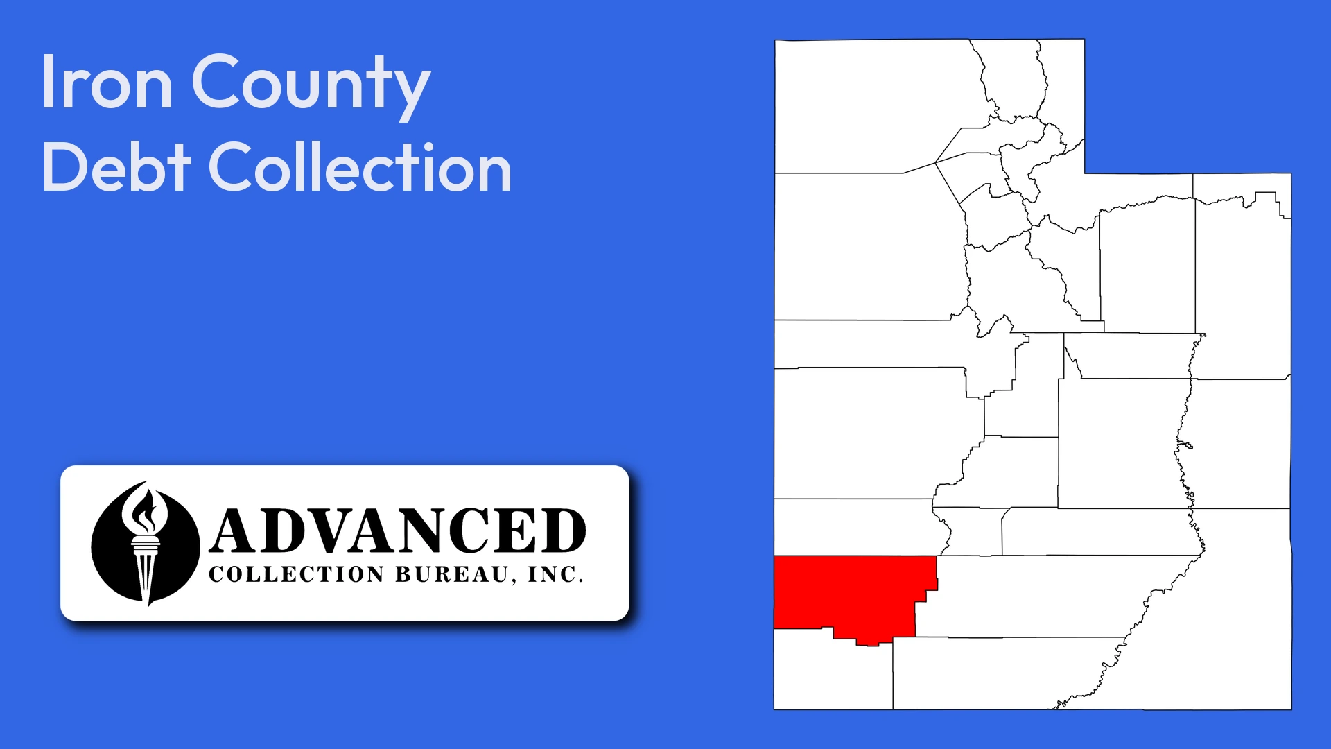 Map of Utah highlighting Iron County
