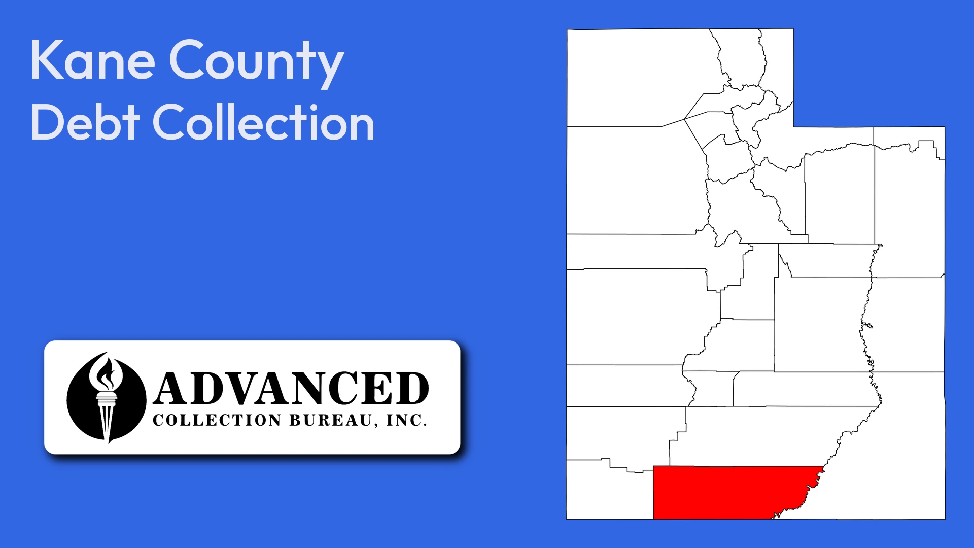 Map of Utah highlighting Kane County