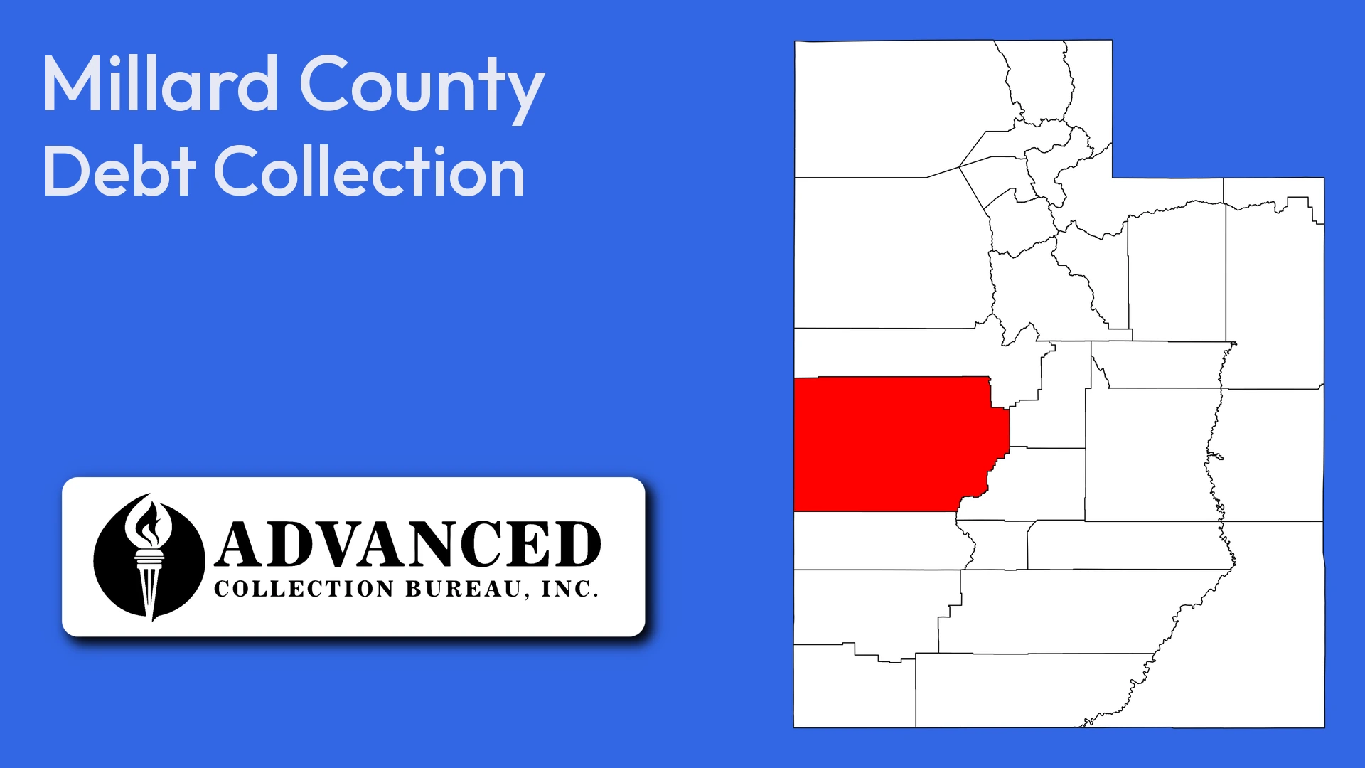 Map of Utah highlighting Millard County