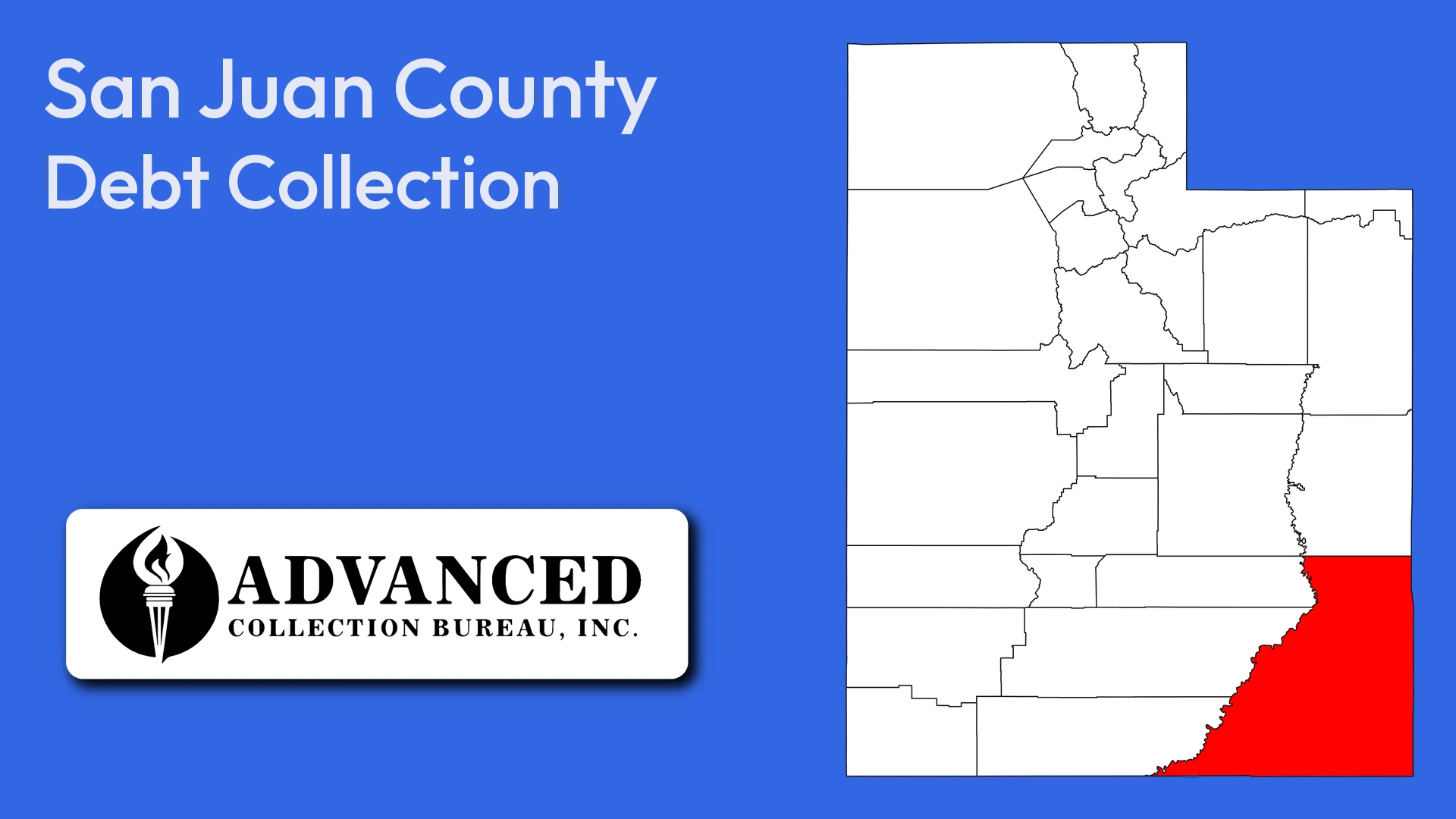 Map of Utah highlighting San Juan County