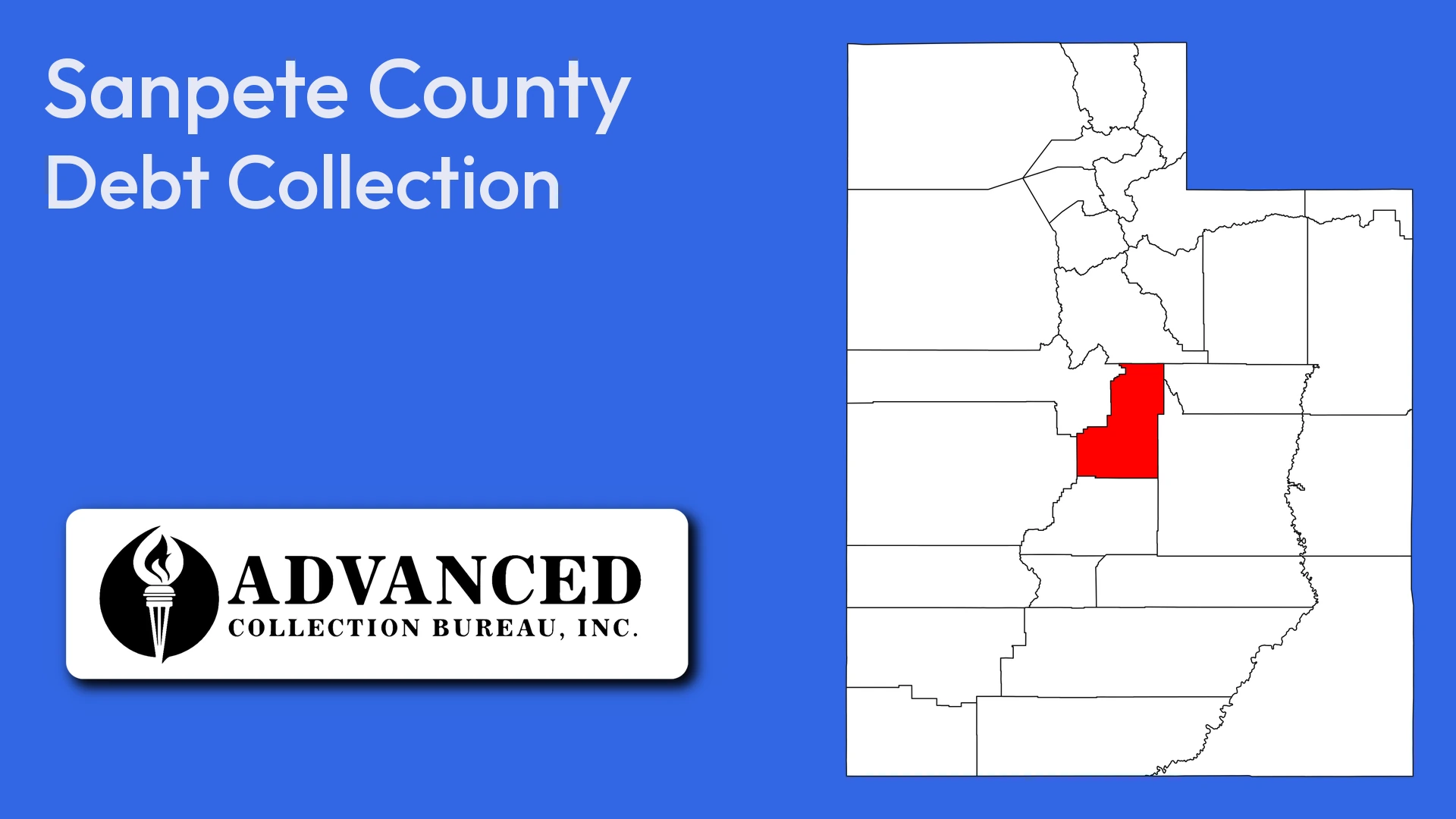 Map of Utah highlighting Sanpete County