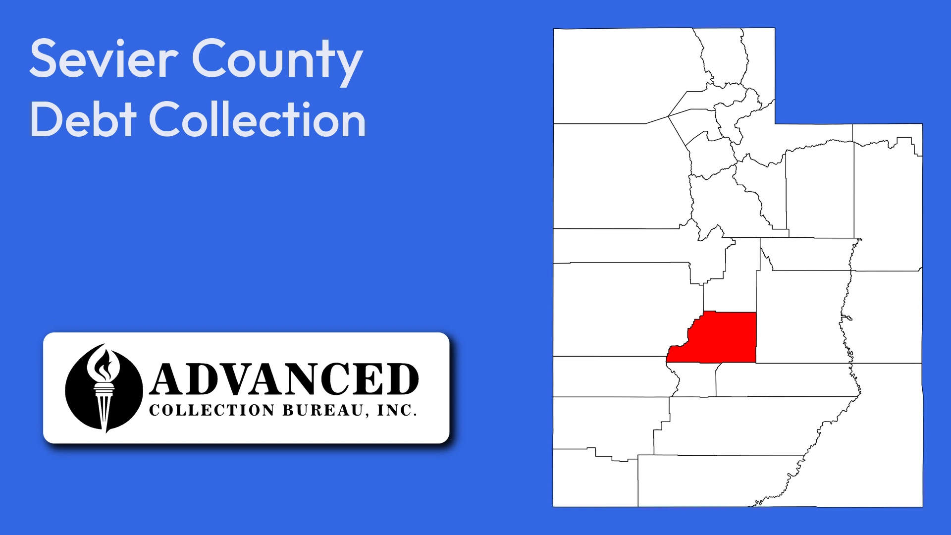 Map of Utah highlighting Sevier County