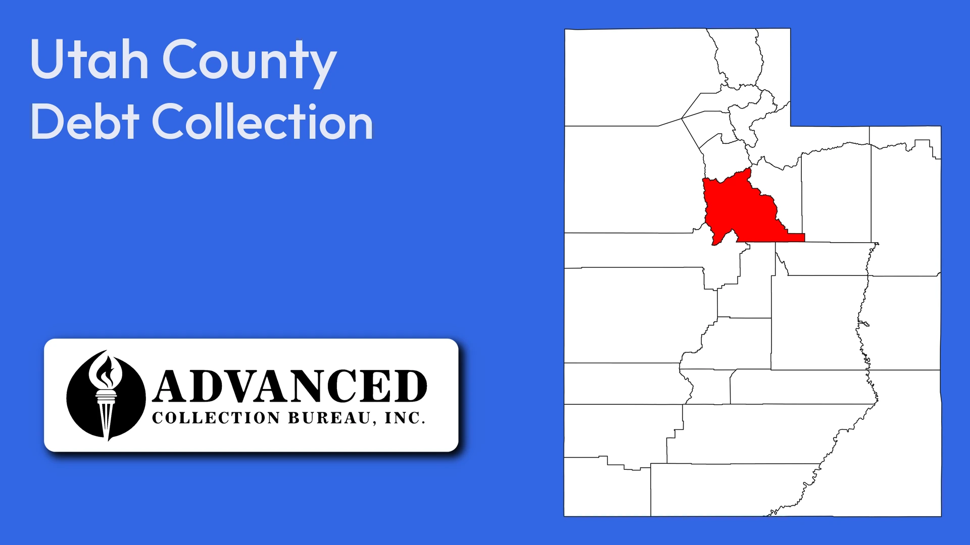 Map of Utah highlighting Utah County