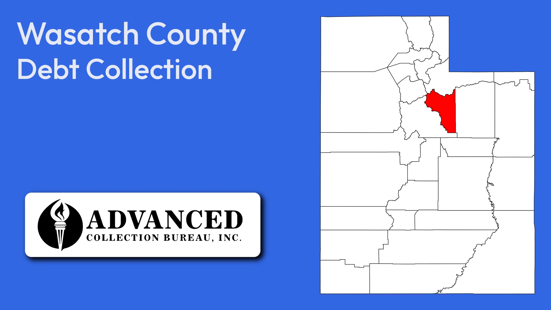 Map of Utah highlighting Wasatch County