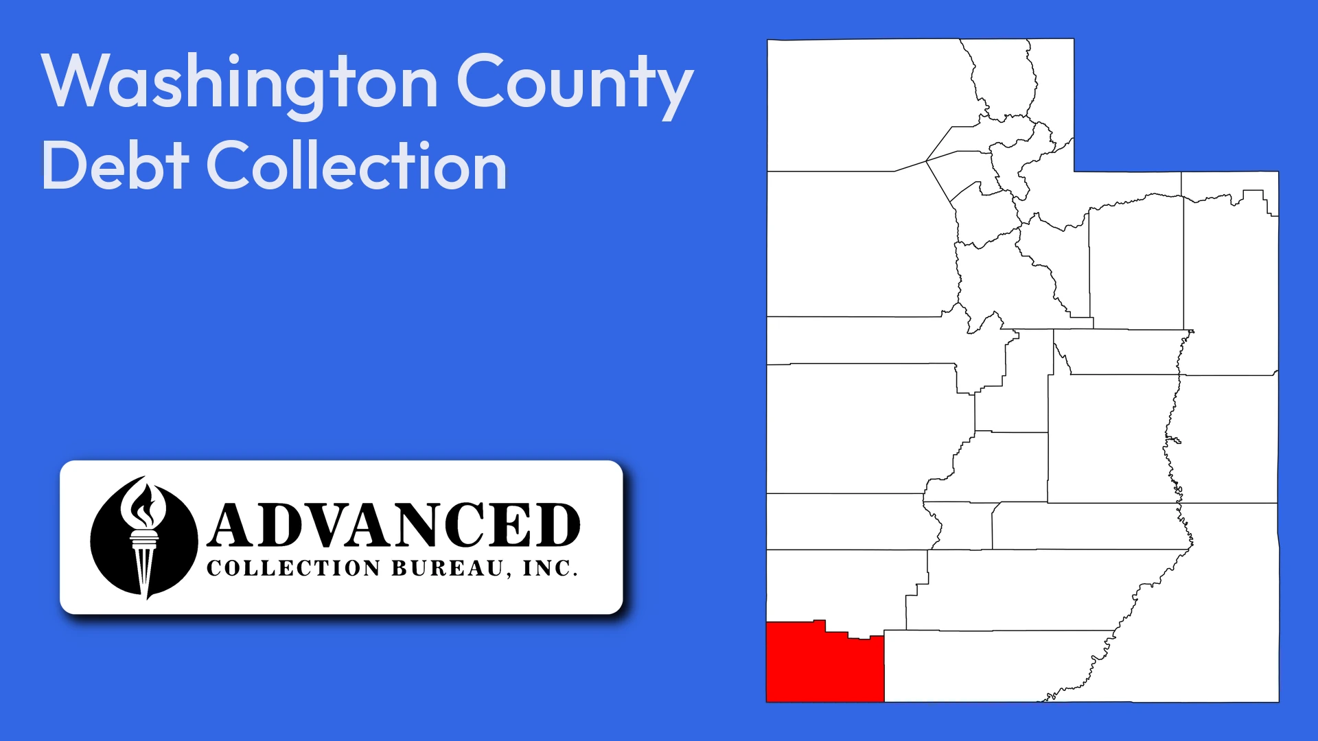 Map of Utah highlighting Washington County