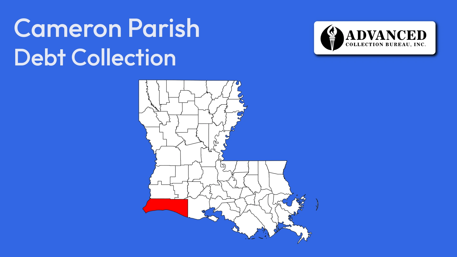 Map of Louisiana highlighting Cameron Parish