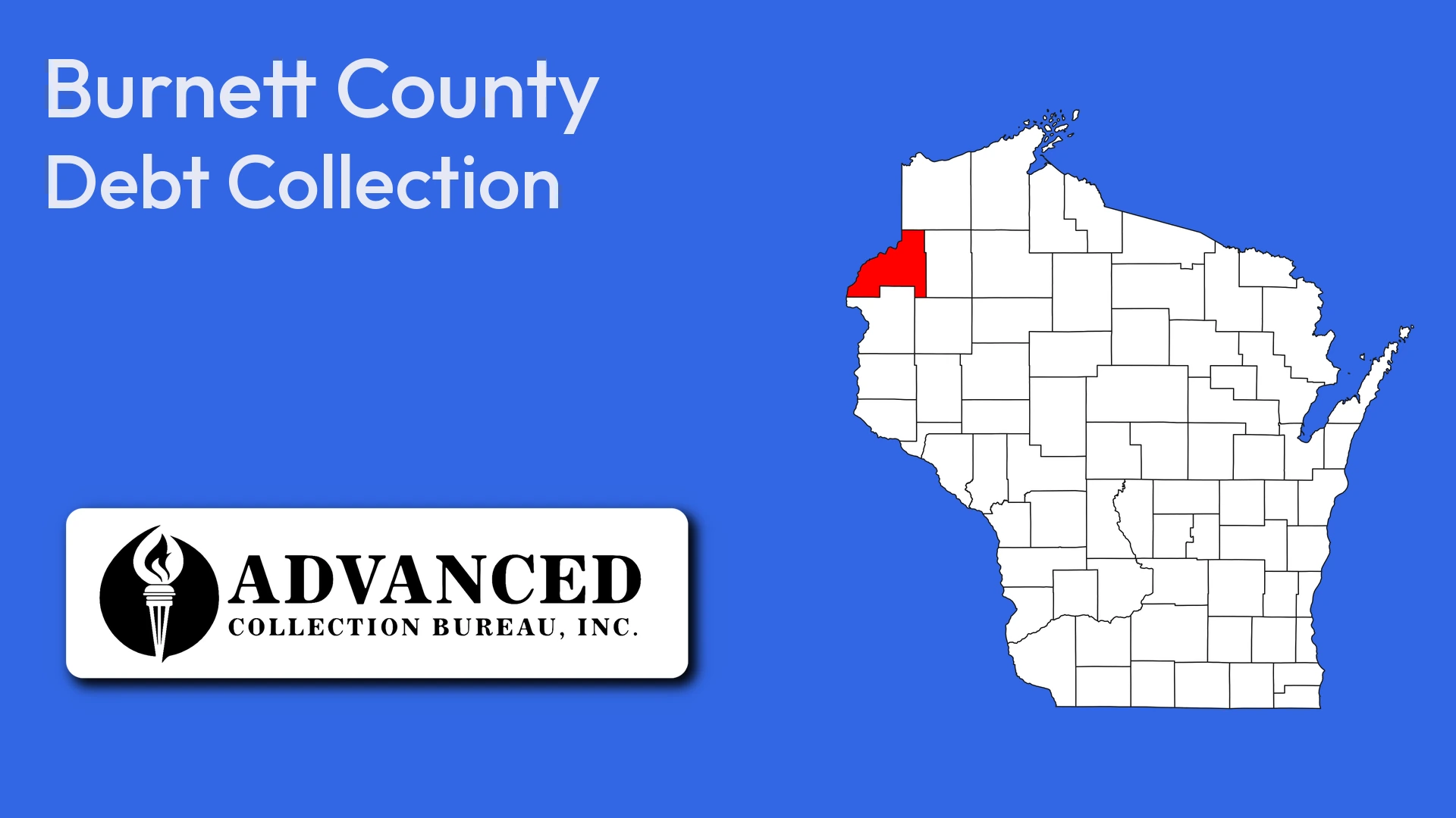 Map of Wisconsin highlighting Burnett County