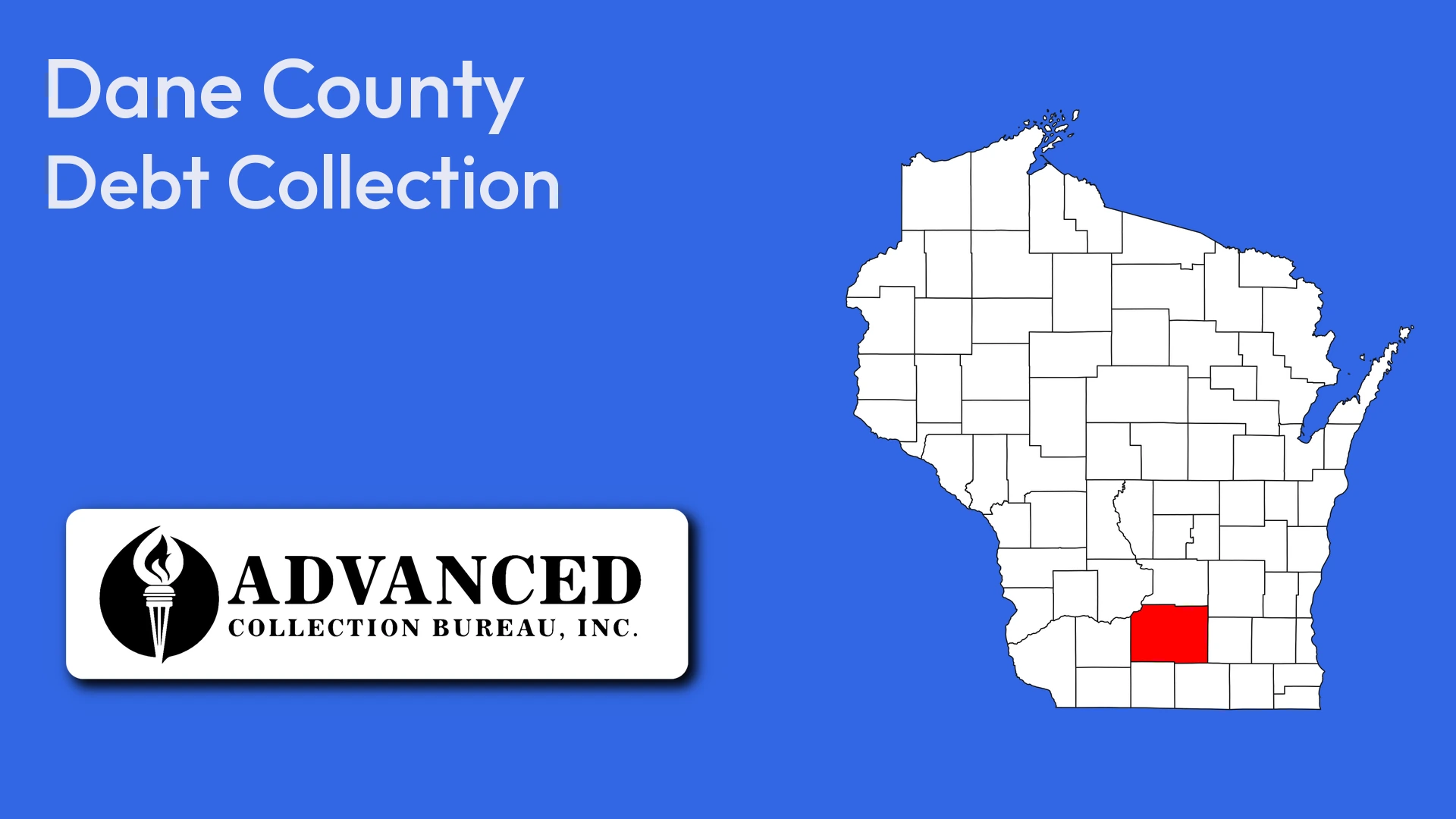 Map of Wisconsin highlighting Dane County