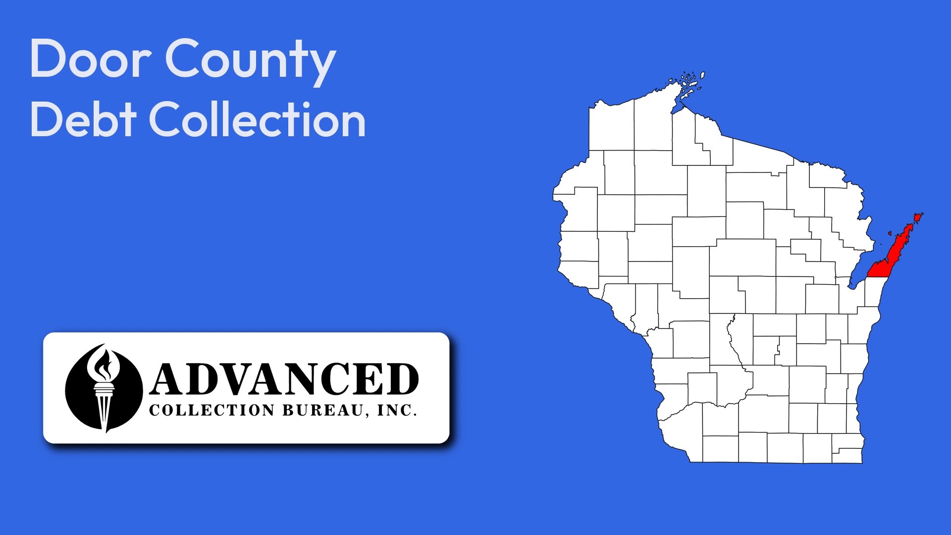 Map of Wisconsin highlighting Door County