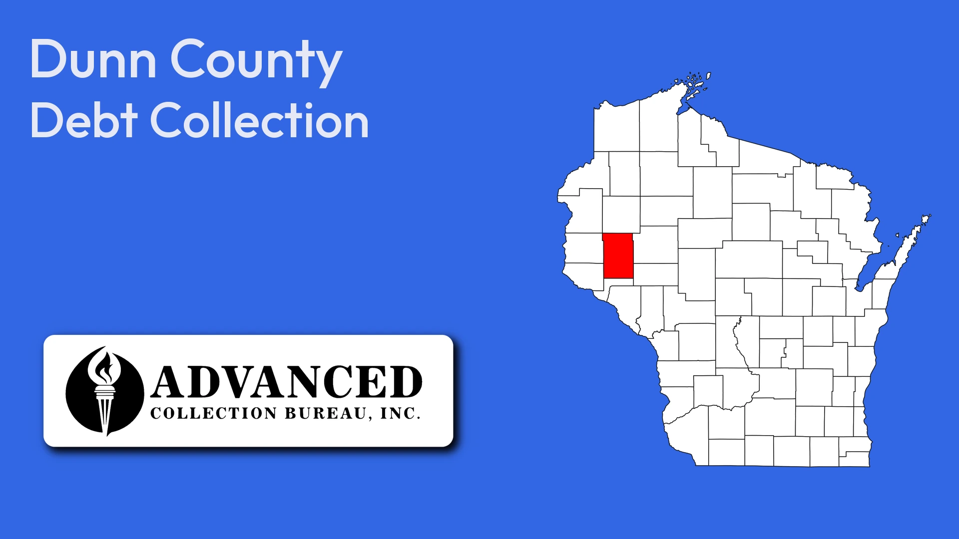 Map of Wisconsin highlighting Dunn County
