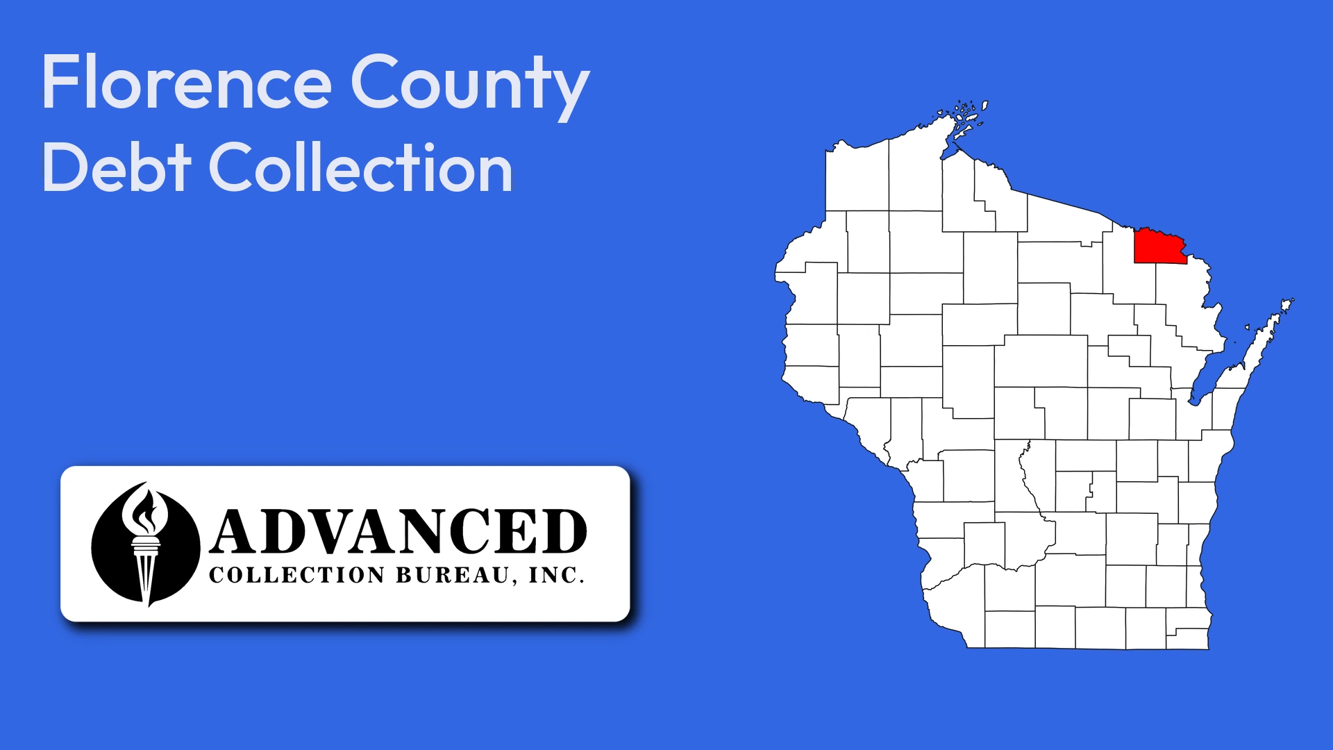 Map of Wisconsin highlighting Florence County