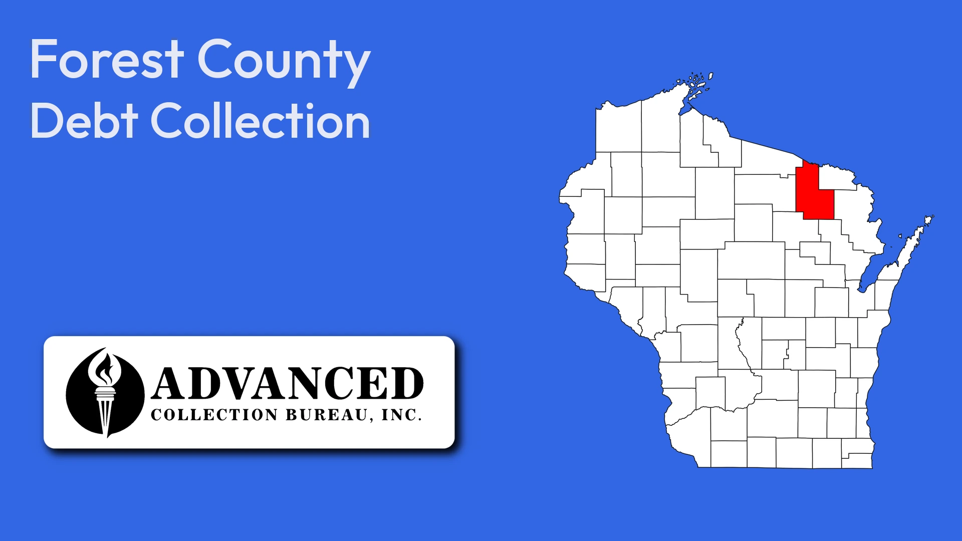 Map of Wisconsin highlighting Forest County