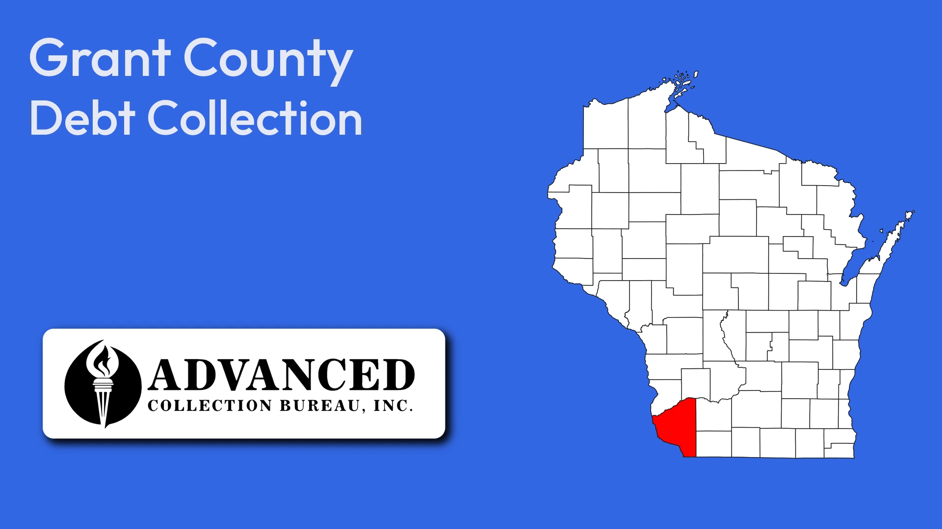 Map of Wisconsin highlighting Grant County