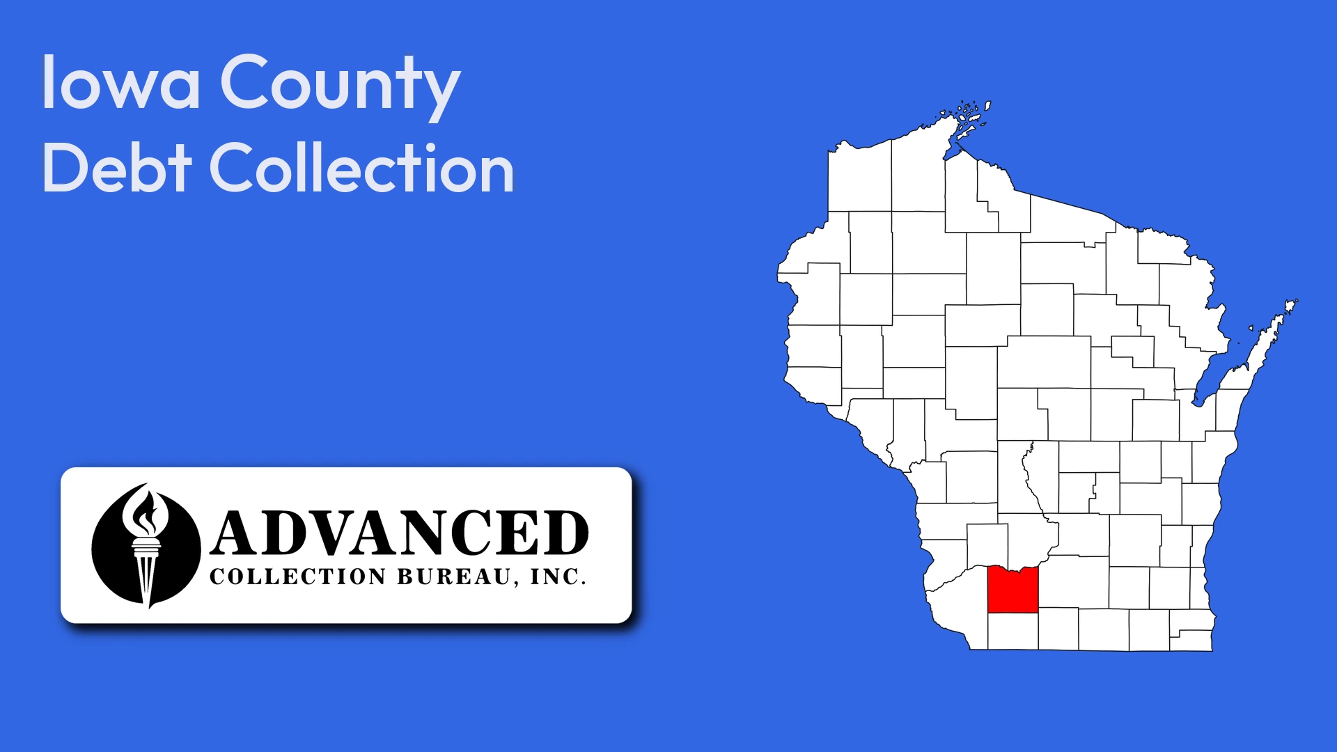 Map of Wisconsin highlighting Iowa County