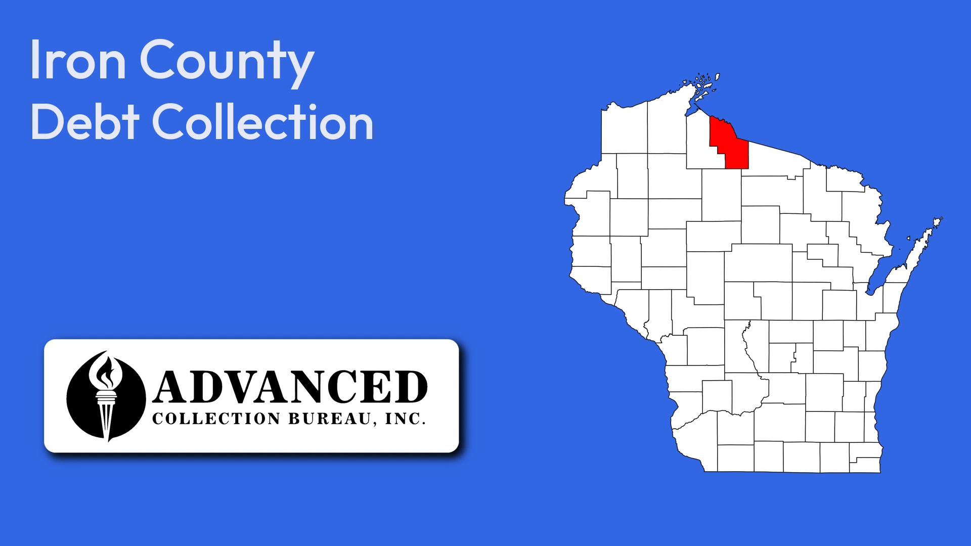 Map of Wisconsin highlighting Iron County