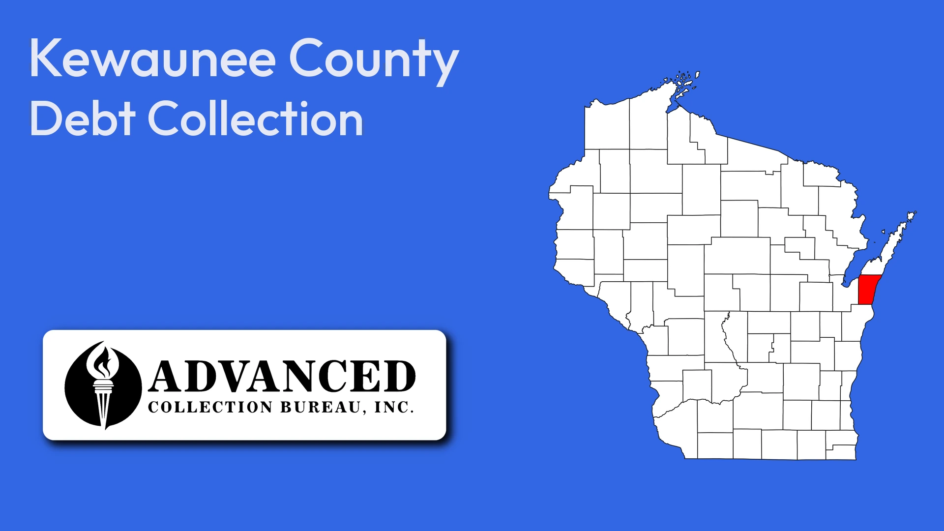Map of Wisconsin highlighting Kewaunee County