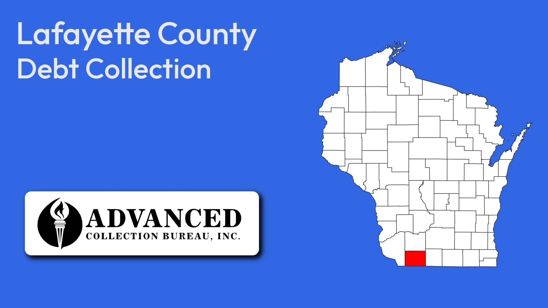 Map of Wisconsin highlighting Lafayette County