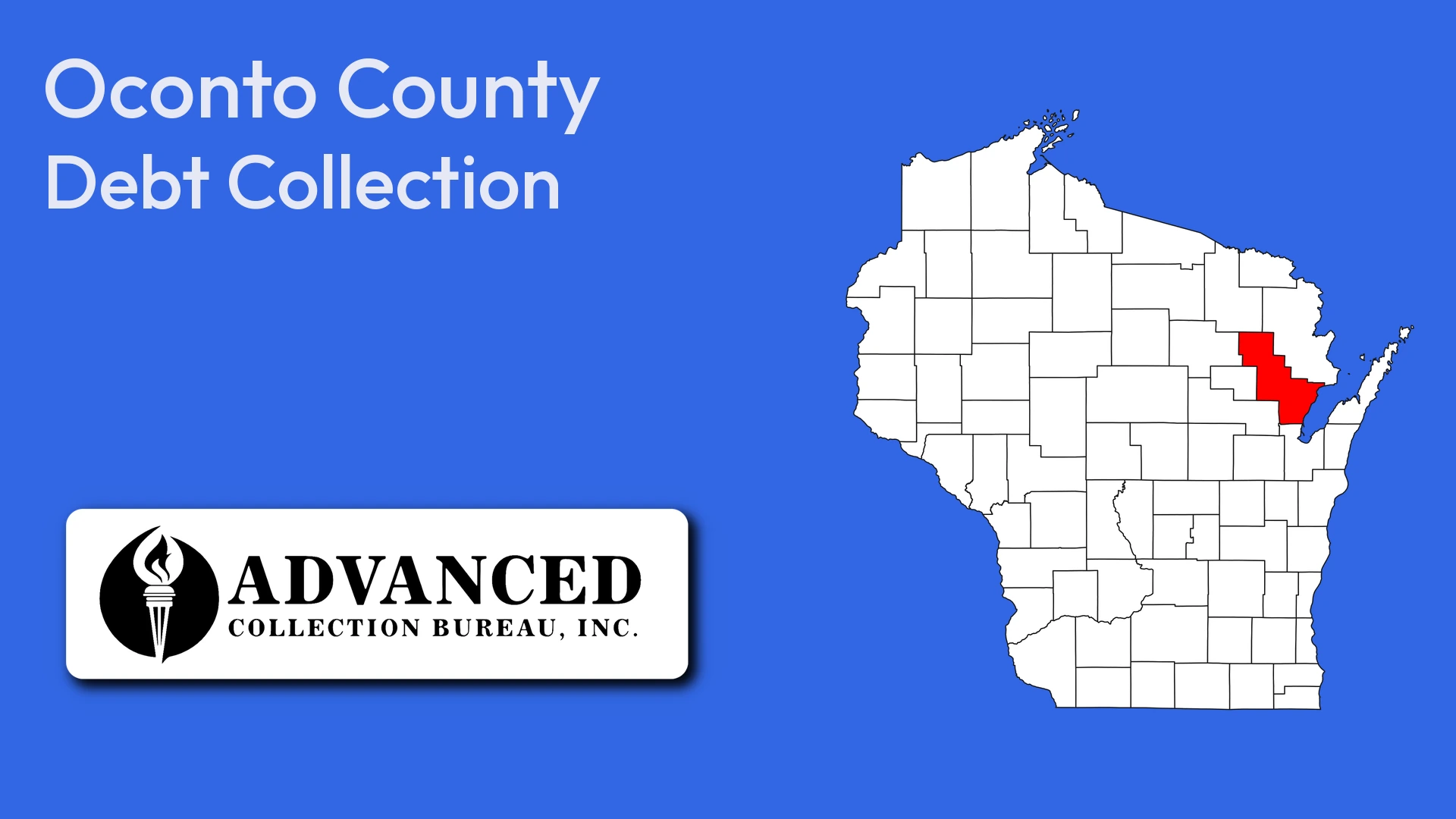 Map of Wisconsin highlighting Oconto County