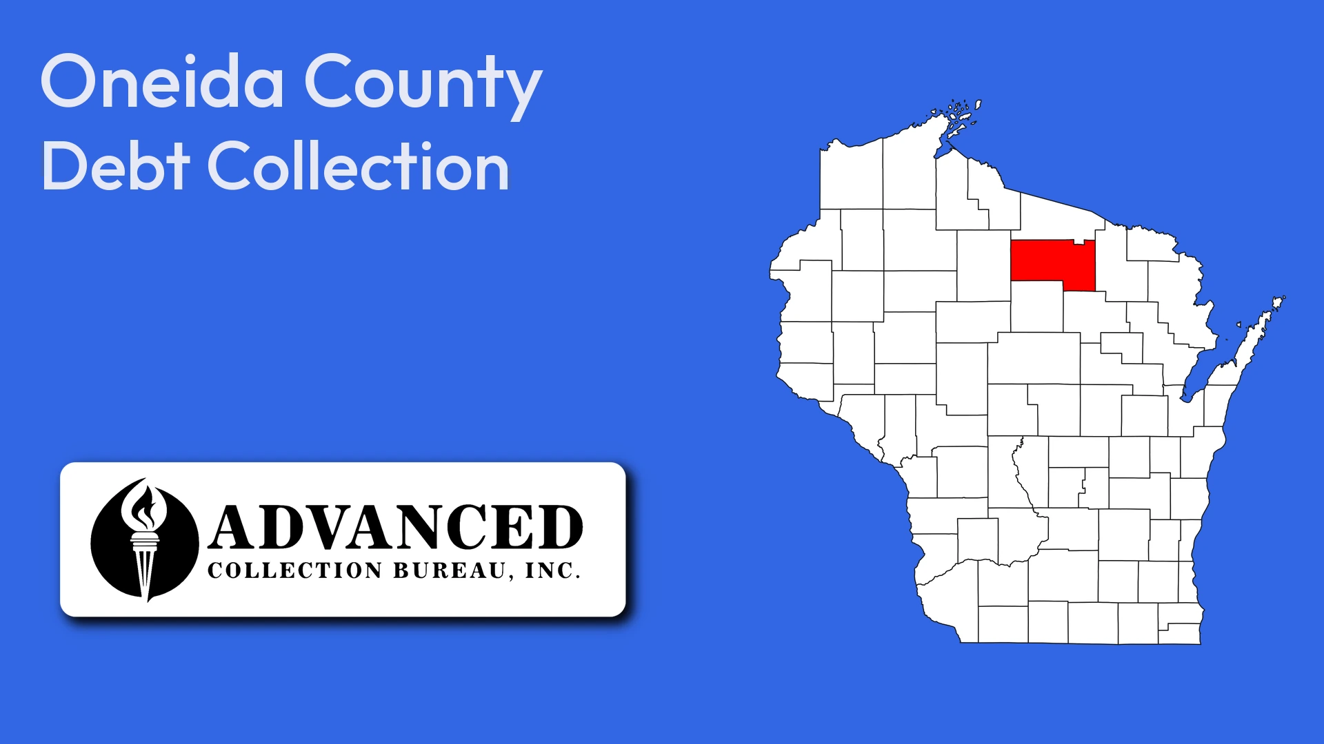 Map of Wisconsin highlighting Oneida County