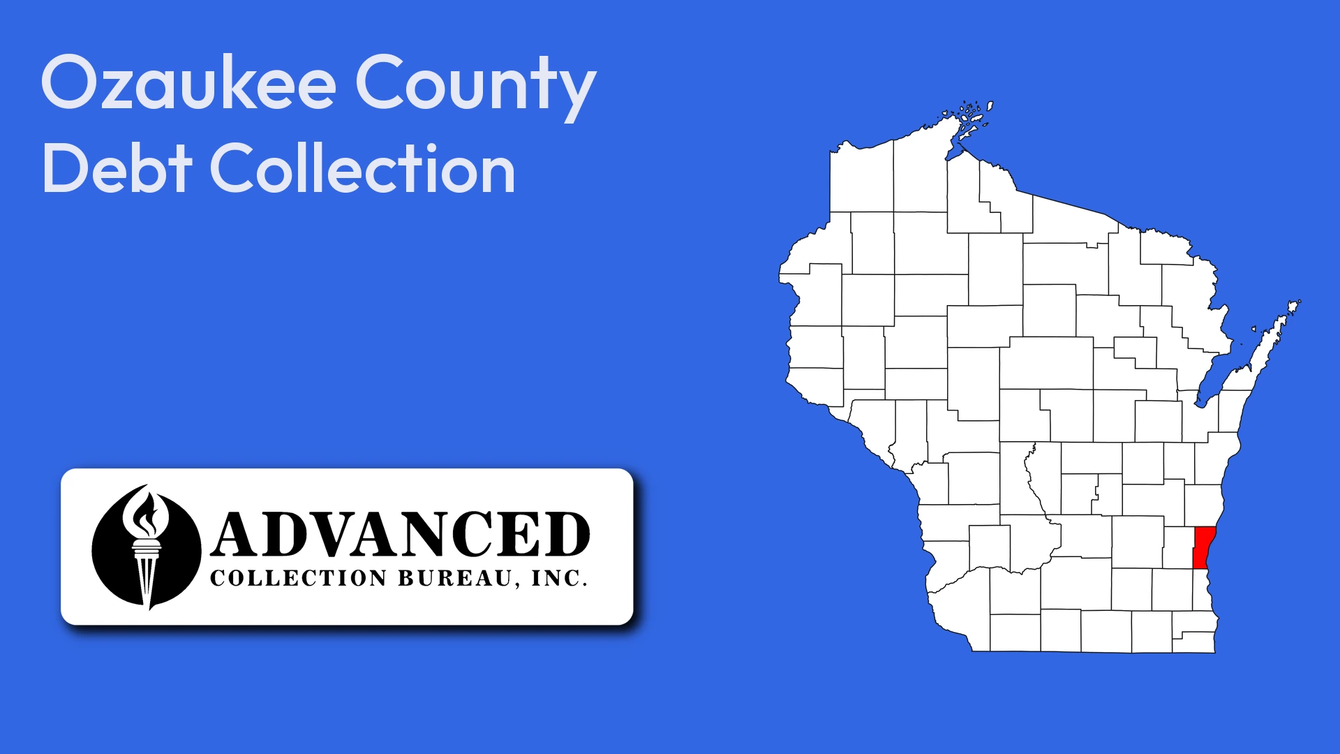 Map of Wisconsin highlighting Ozaukee County