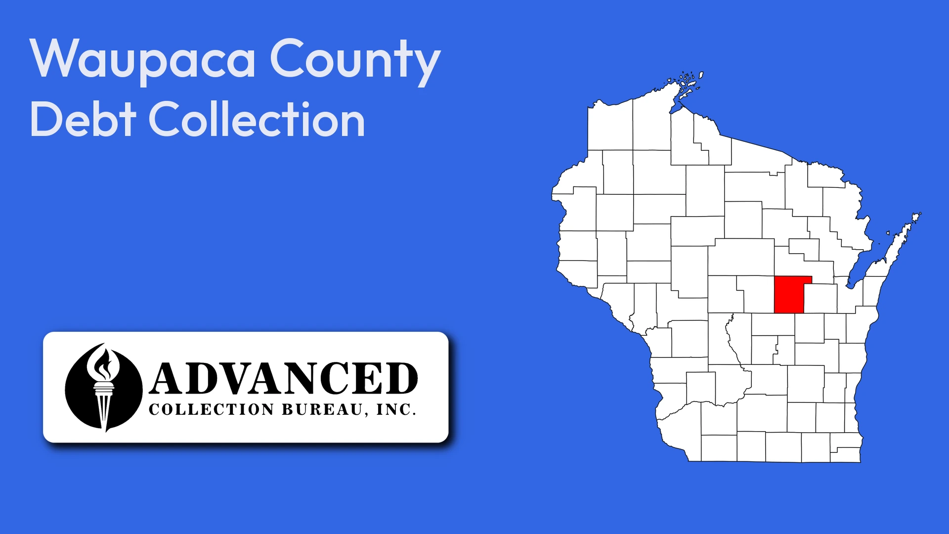 Map of Wisconsin highlighting Waupaca County