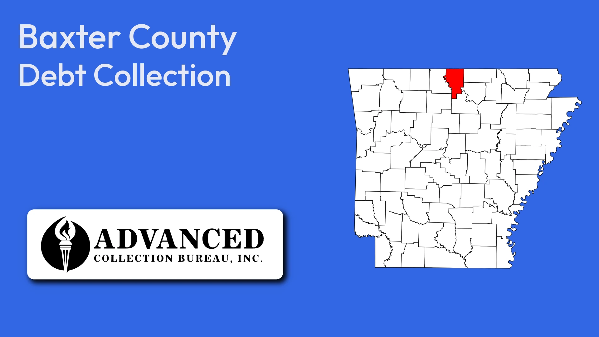 Map of Arkansas highlighting Baxter County